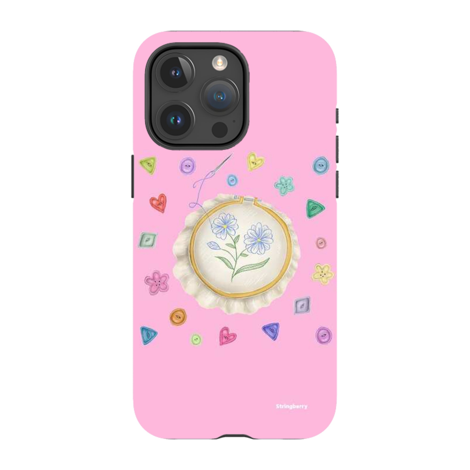 iPhone Tough Case - Flower Buttons Needlework By Catherine Rowe