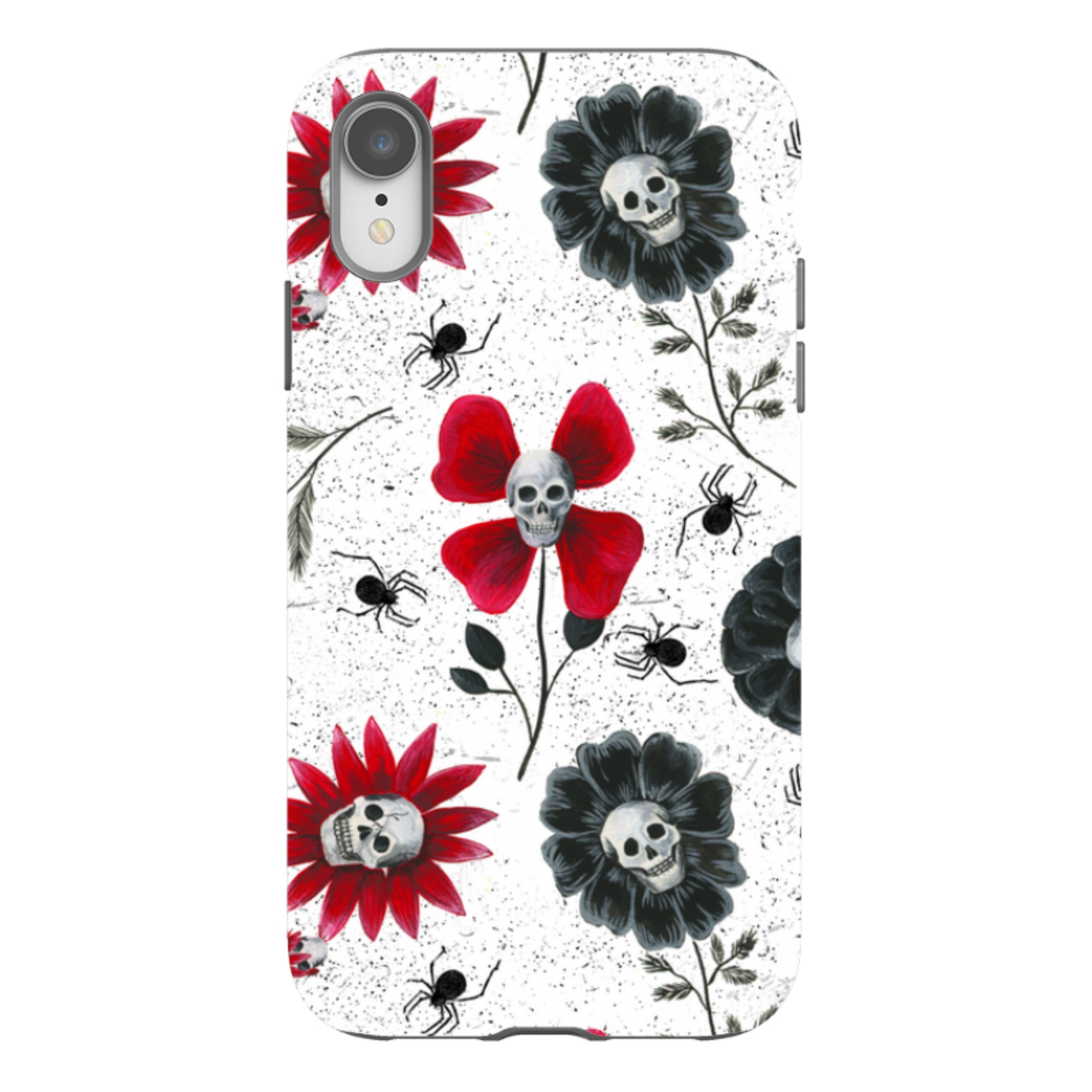 iPhone Tough Case - Skull Flowers By Abby Jacobs