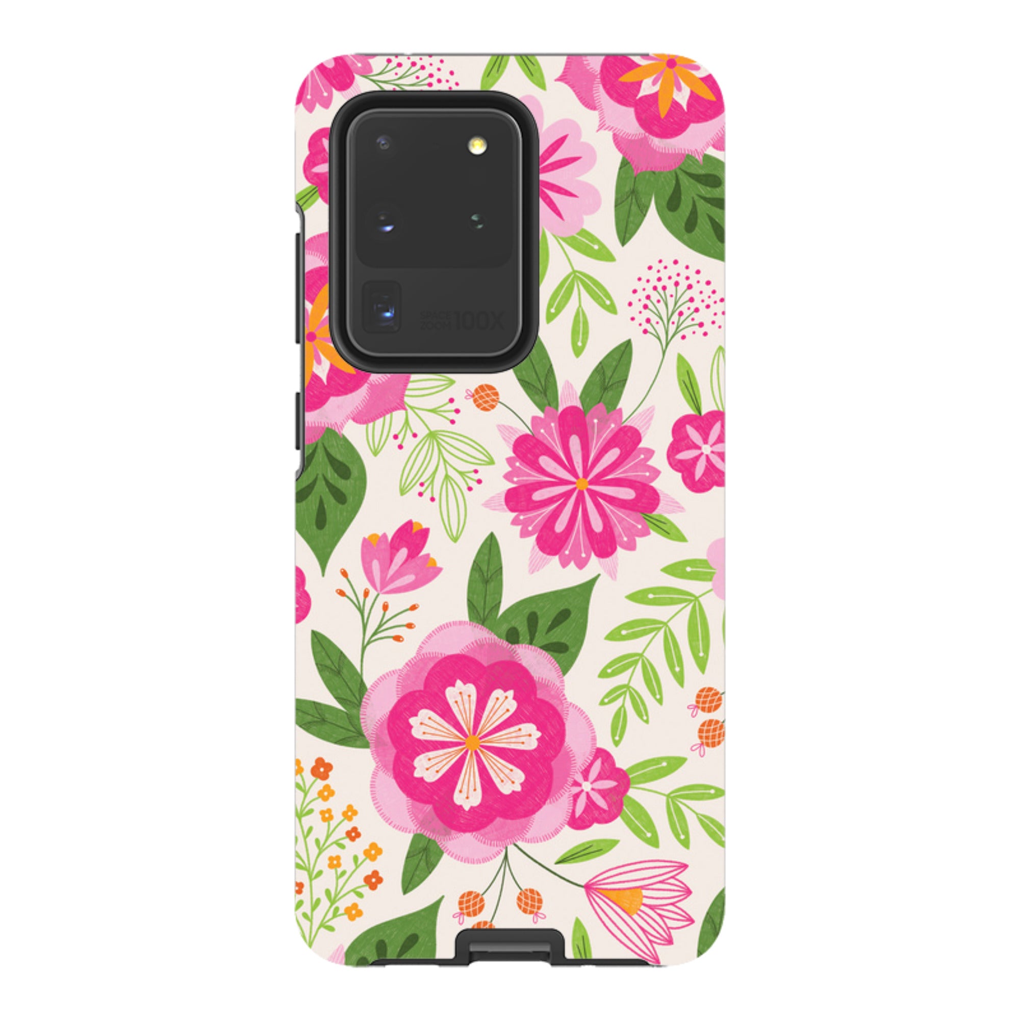 Samsung Tough Case - Big Bold Blooms Ivory By Jenny Zemanek