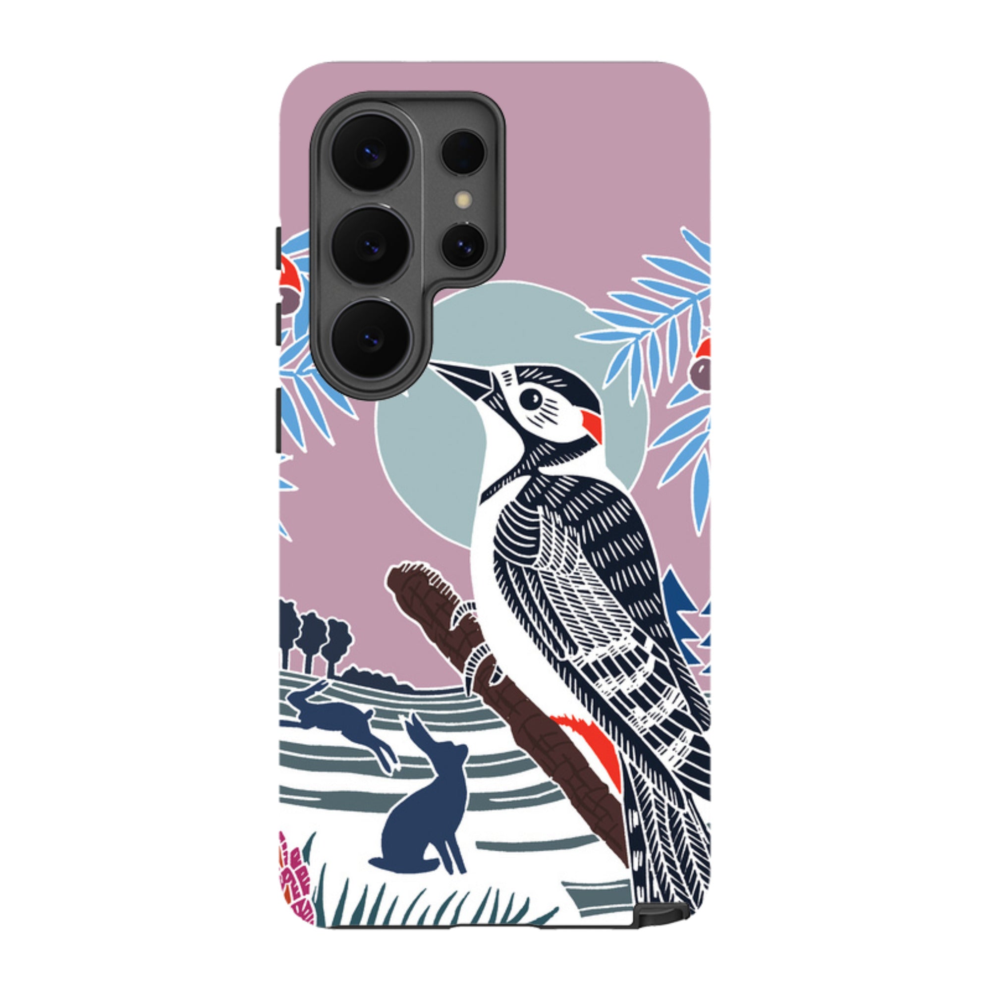 Samsung Tough Case - Woodpecker Pale By Kate Heiss