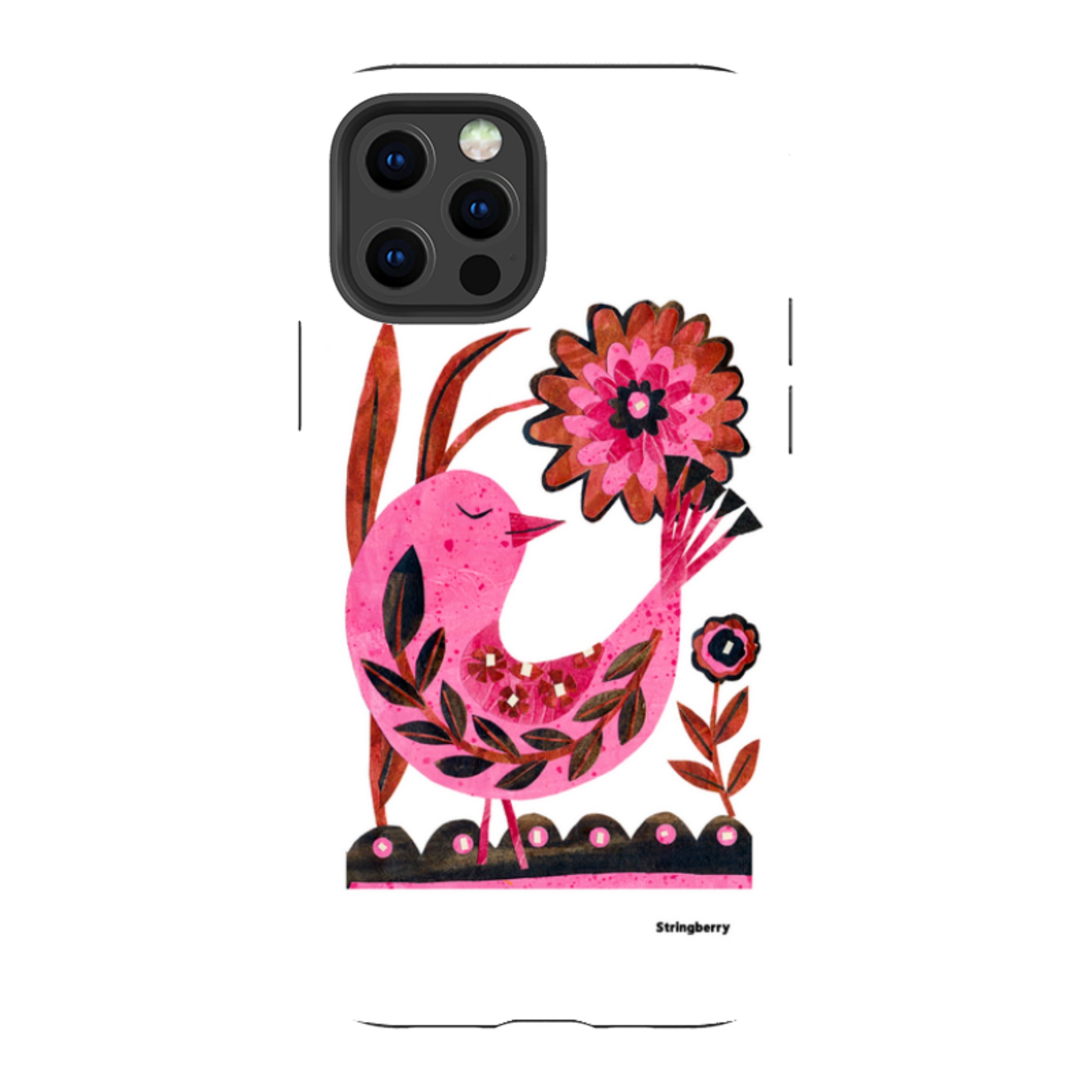 iPhone Tough Case - Folk Floral Bird By Tracey English