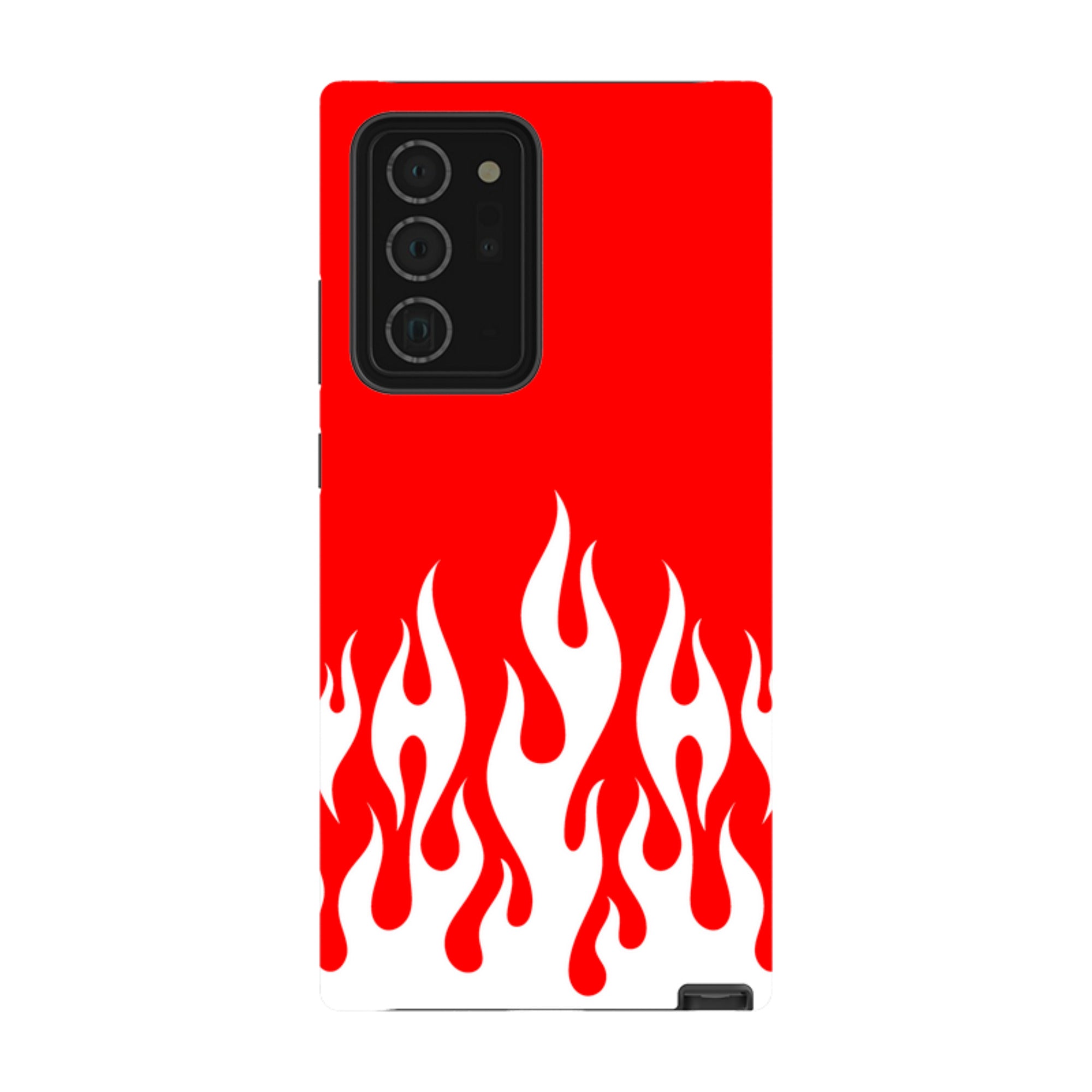 Samsung Tough Case - White Flames Red