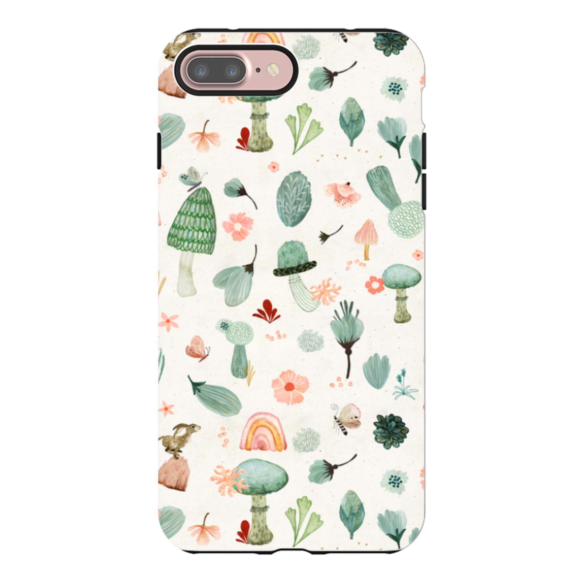 iPhone Tough Case - Mushroom World Cream By Katherine Quinn