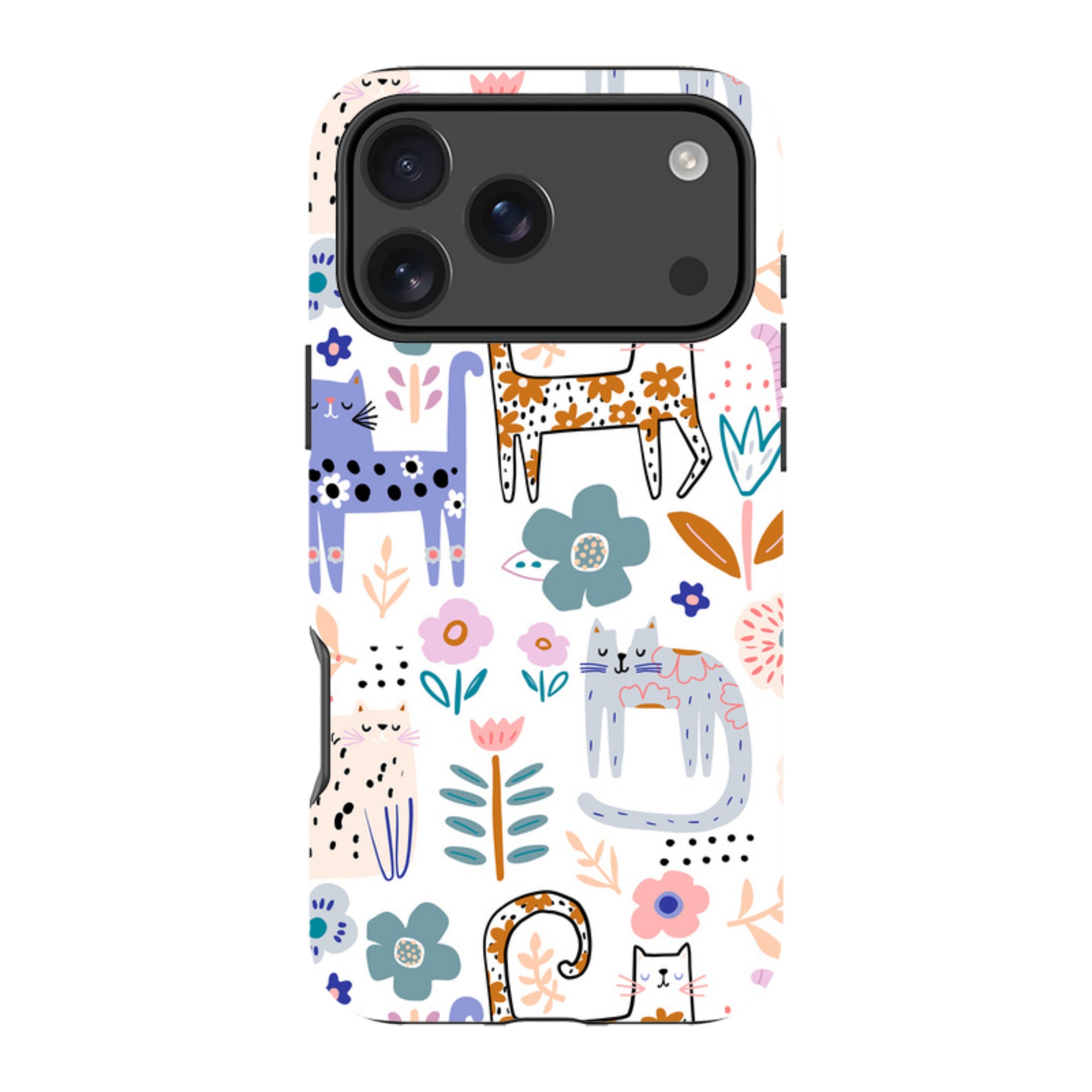iPhone Tough Case - Floral Cats