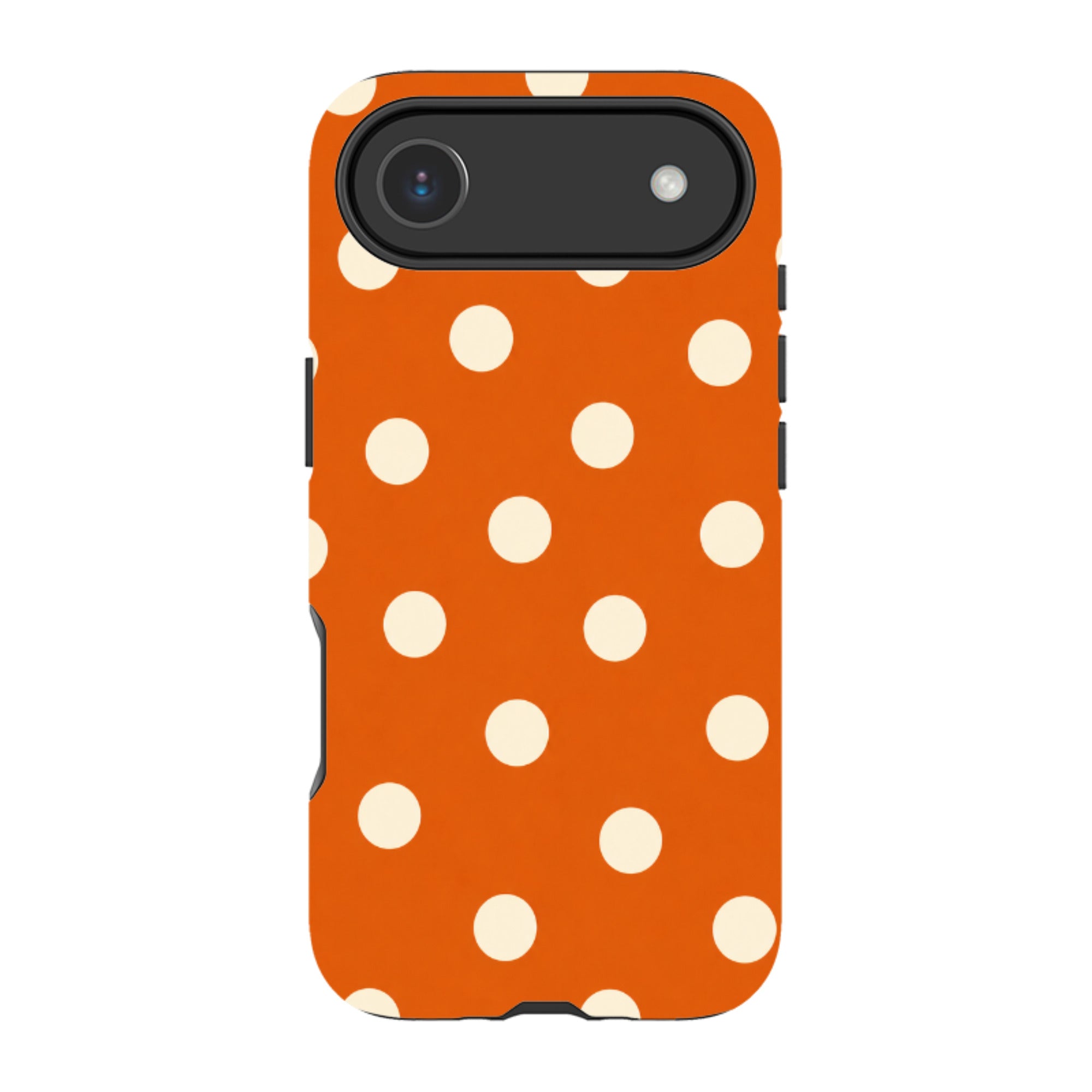 iPhone MagSafe Tough Case - Orange & Cream Polka Dot