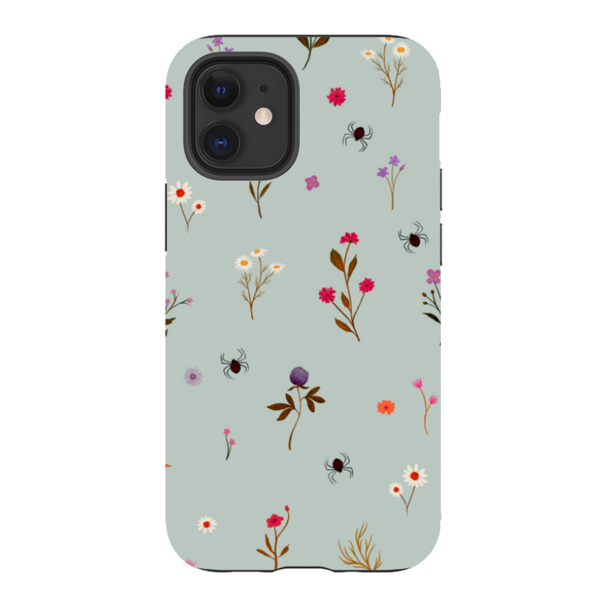 iPhone Tough Case - Florals and Spiders - Dusty Gourd By Katherine Quinn