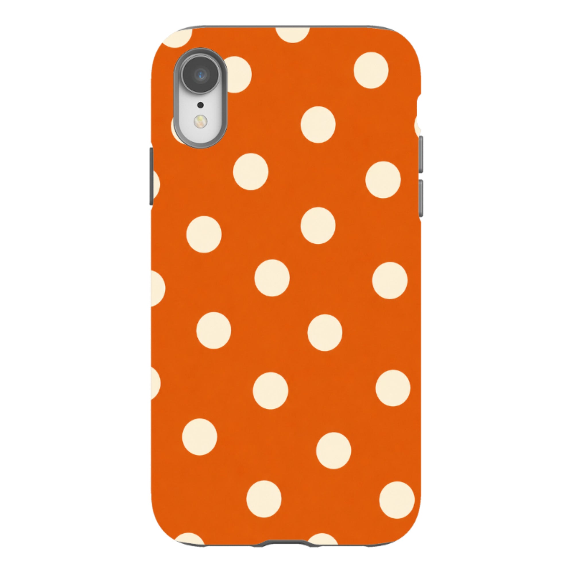 iPhone Tough Case - Orange & Cream Polka Dot
