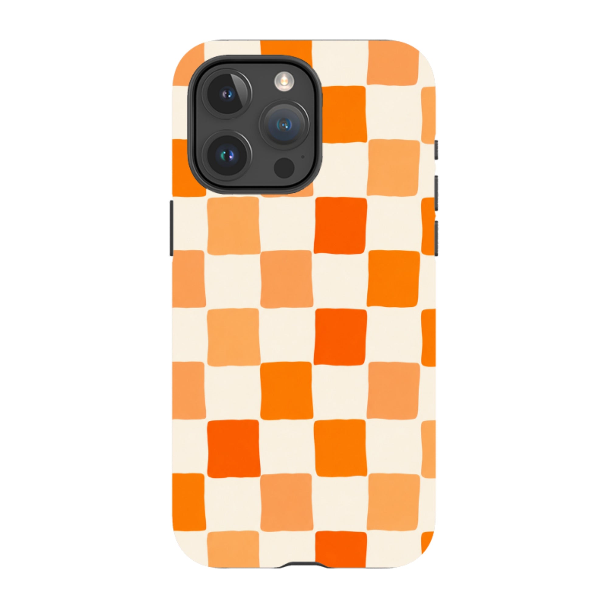 iPhone Tough Case - Orange Checkerboard