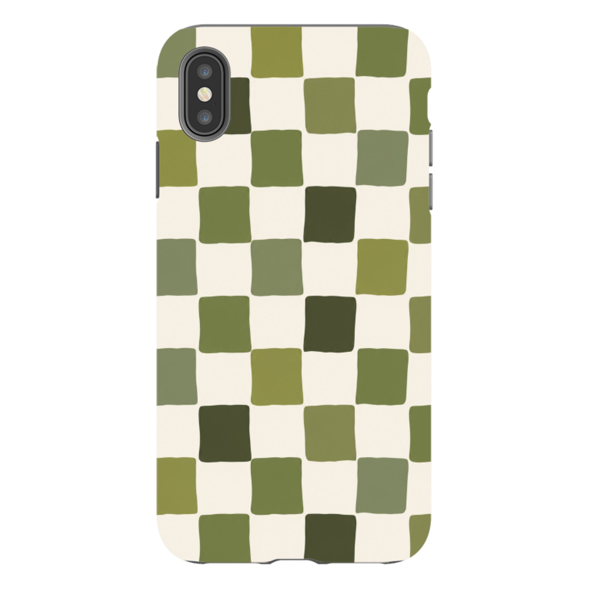 iPhone Tough Case - Green Checkerboard
