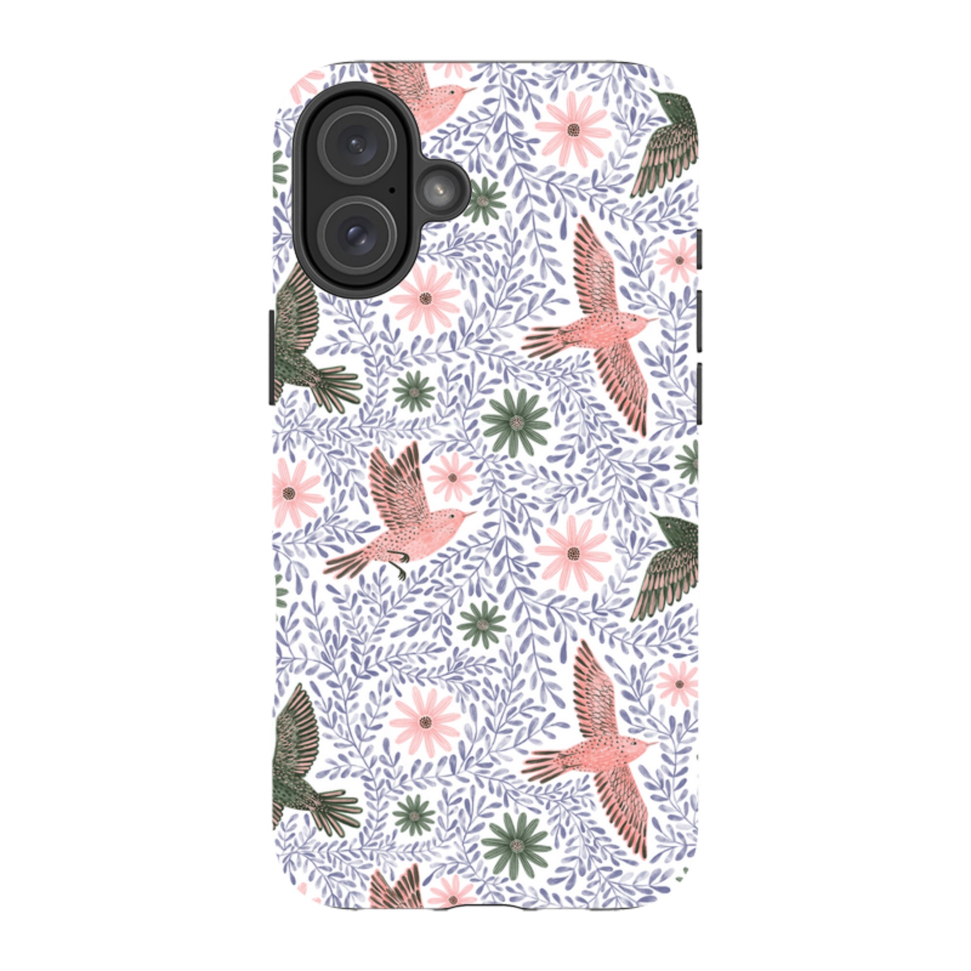 iPhone Tough Case - Bird Pattern Blue By Lee Foster Wilson