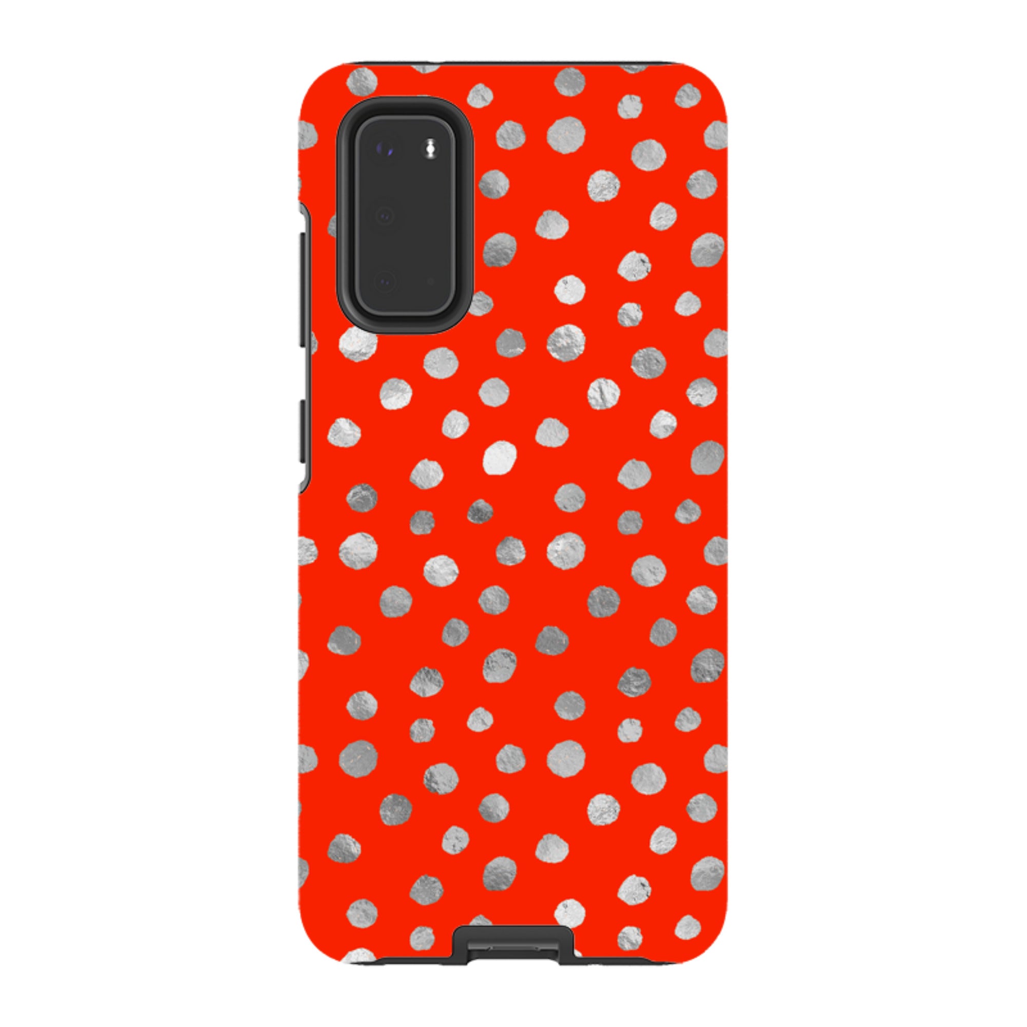 Samsung Tough Case - Red and Silver Dots