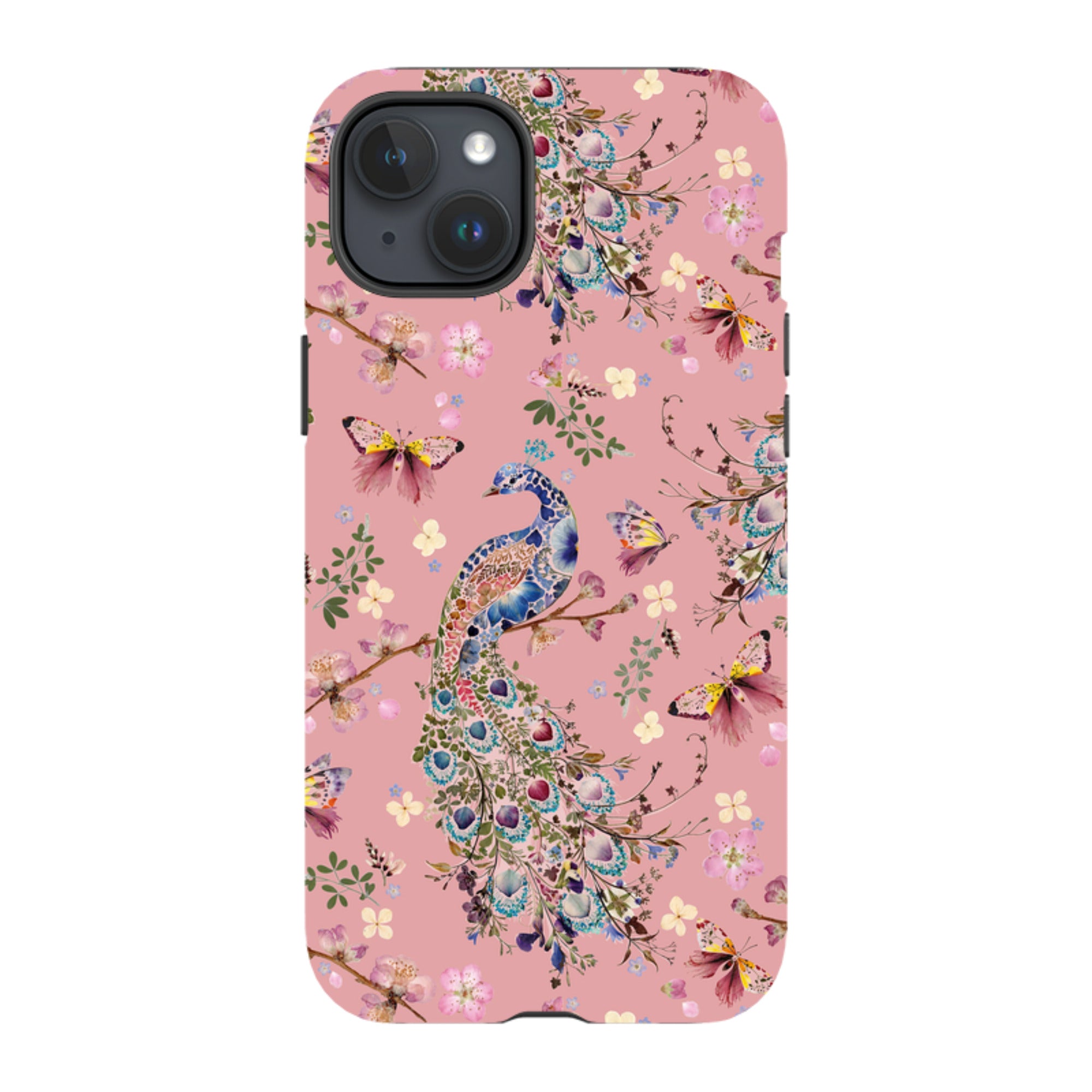 iPhone Tough Case - Peacock and Cherry Blossoms Lupine By Helen Ahpornsiri