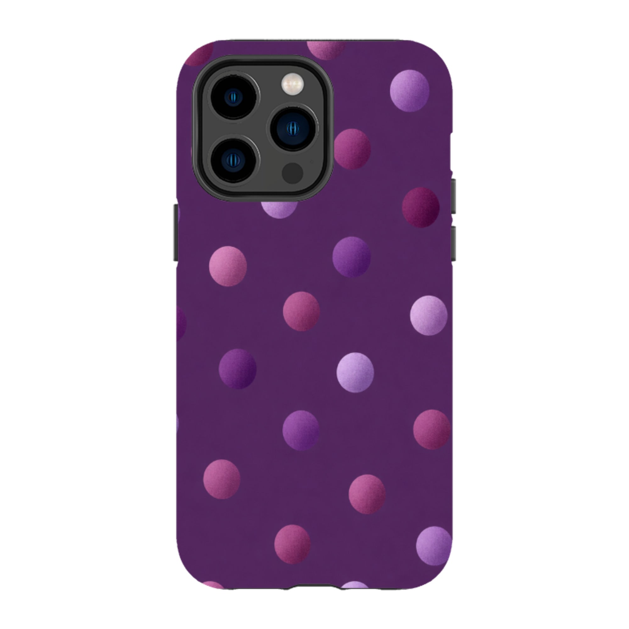 iPhone Tough Case - Purple Polka Dot