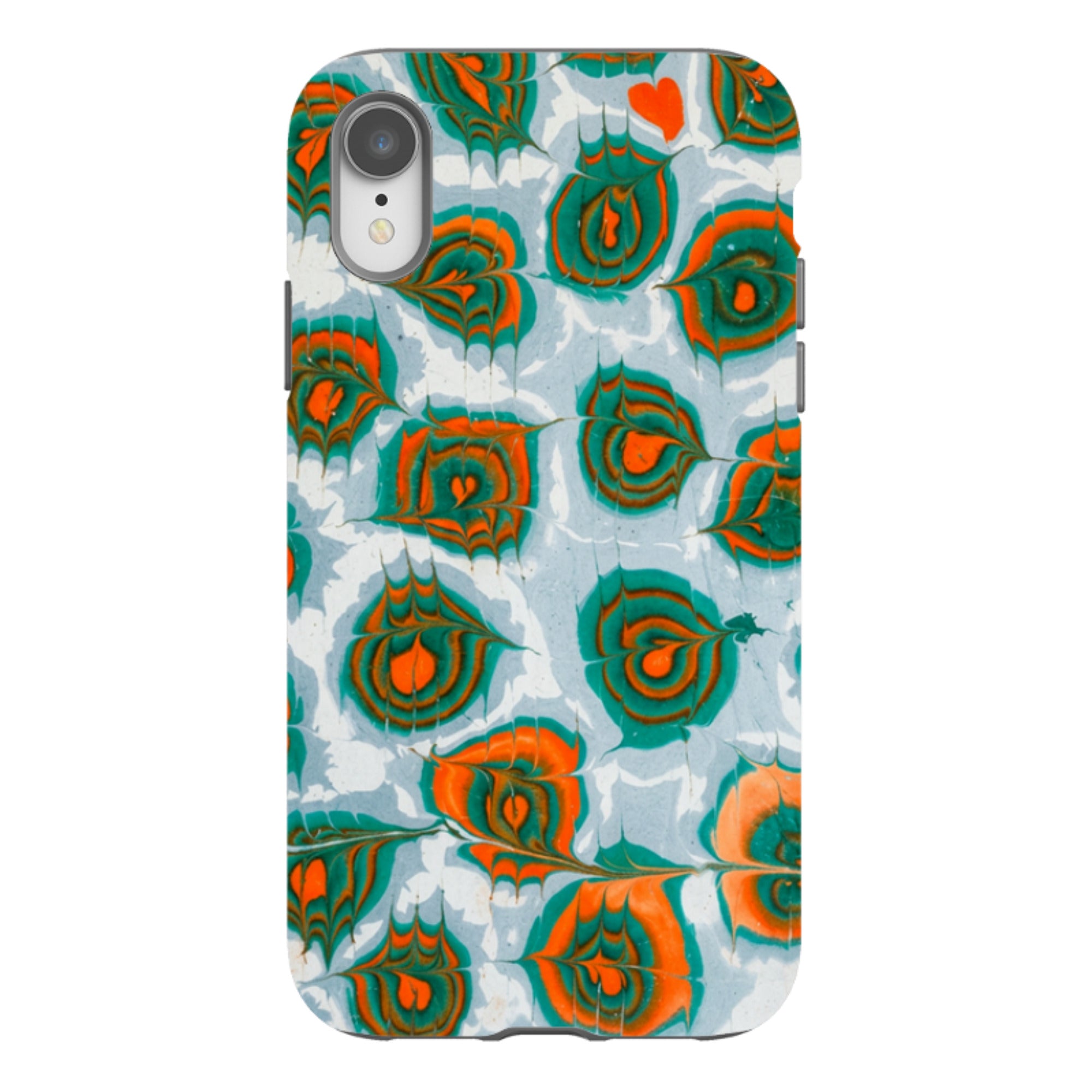 iPhone Tough Case - Teal & Orange Marble