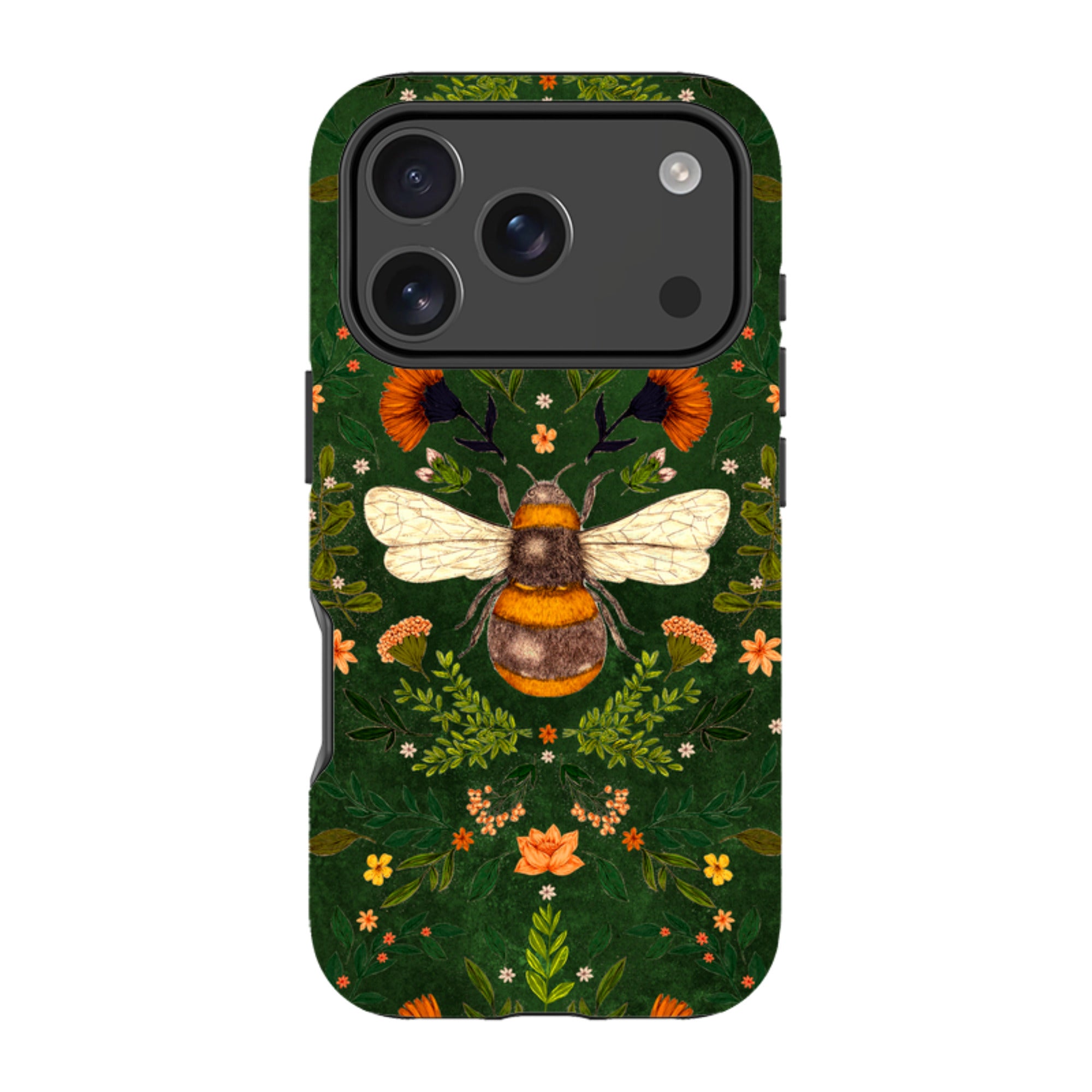 iPhone MagSafe Tough Case -  Botanical Bee Green By Jade Mosinski
