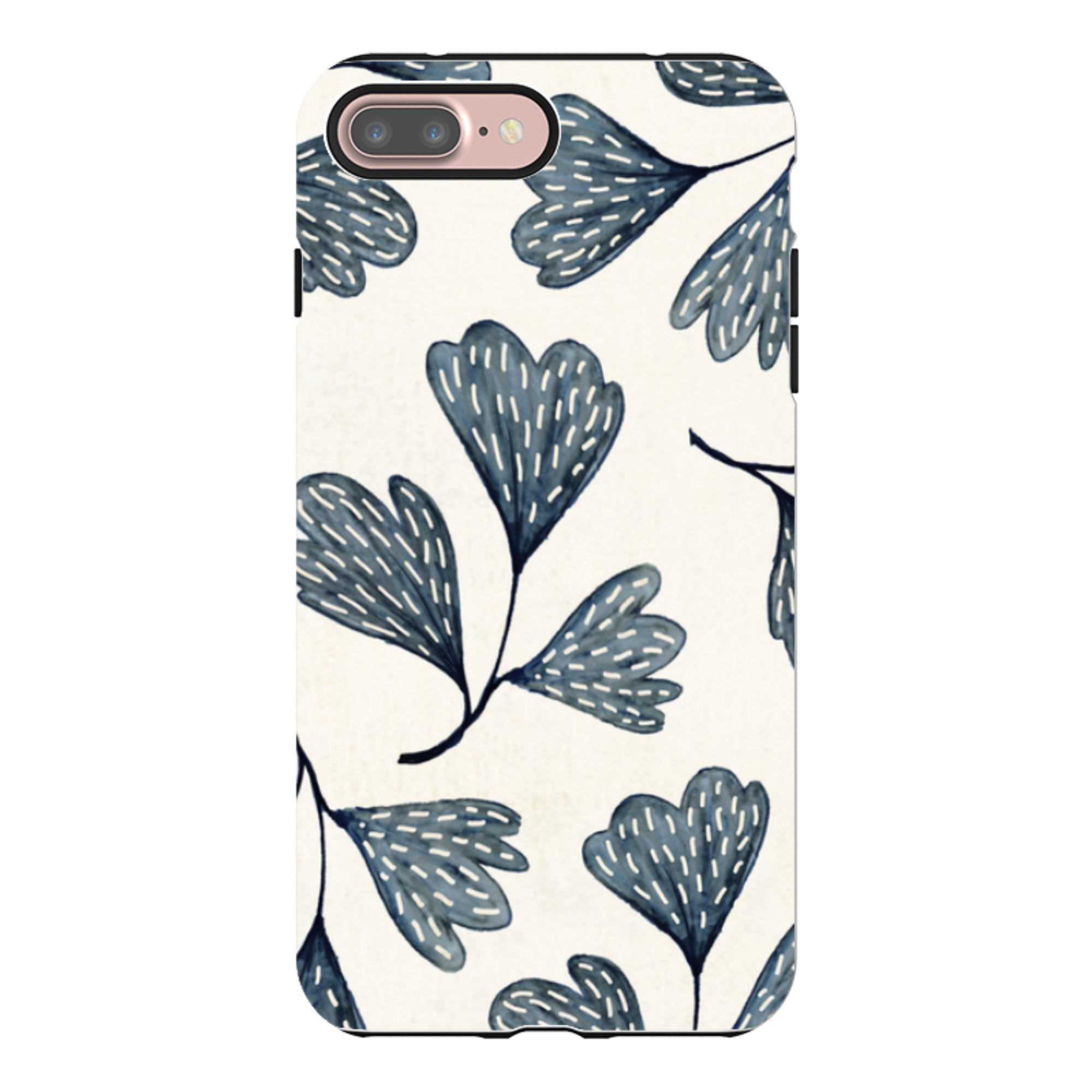 iPhone Tough Case - Indigo Leaves By Katherine Quinn