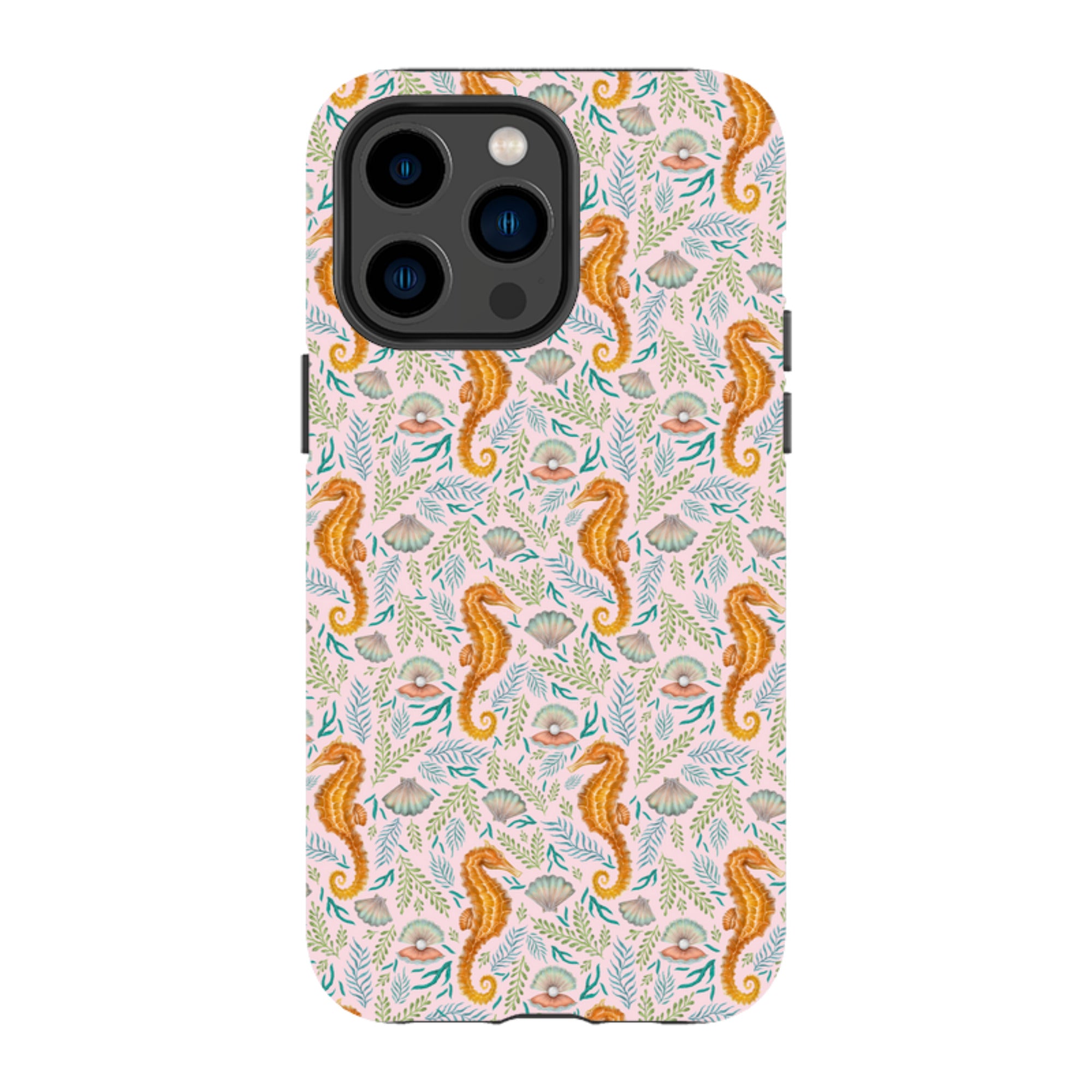 iPhone MagSafe Tough Case -  Seahorse Pink By Catherine Rowe