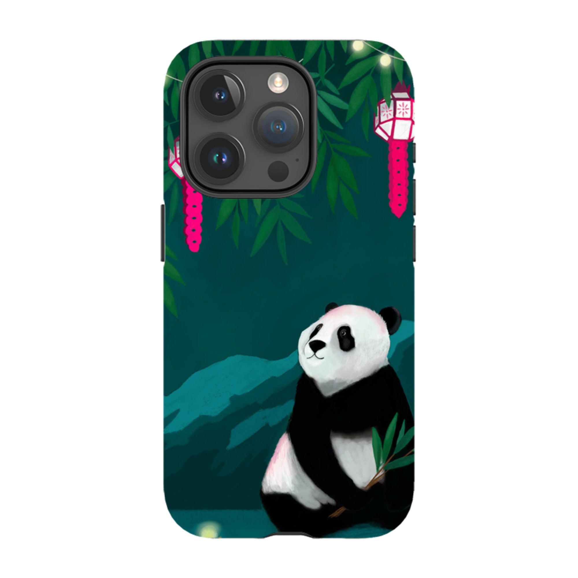 iPhone Tough Case - Panda And Lanterns By Bex Parkin