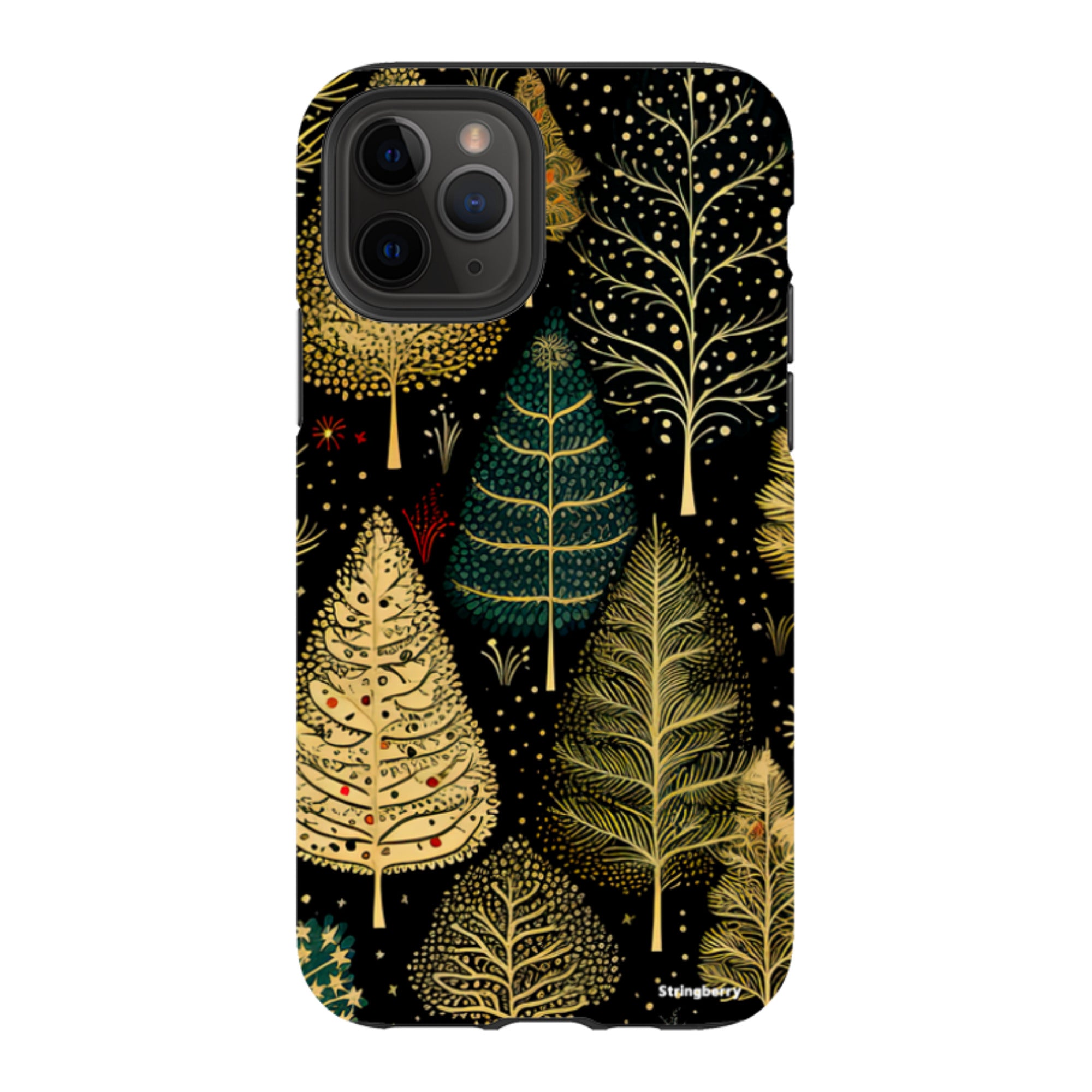 iPhone Tough Case - Golden Xmas Trees