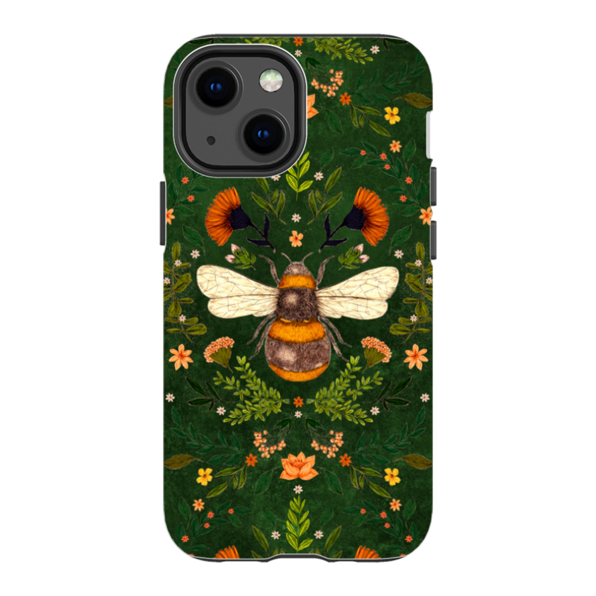 iPhone Tough Case - Botanical Bee Green By Jade Mosinski