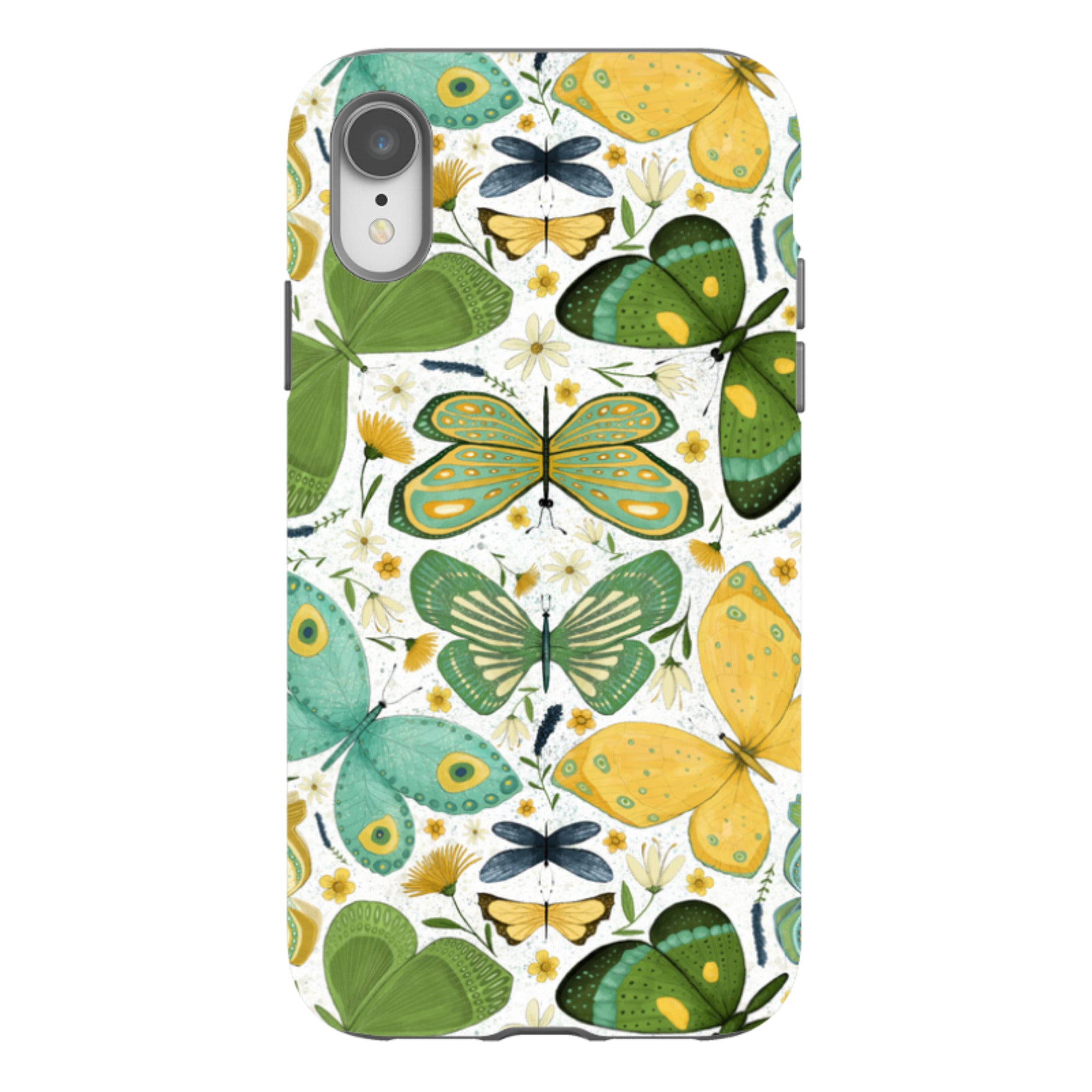 iPhone Tough Case - Green Butterflies By Maja Lindberg