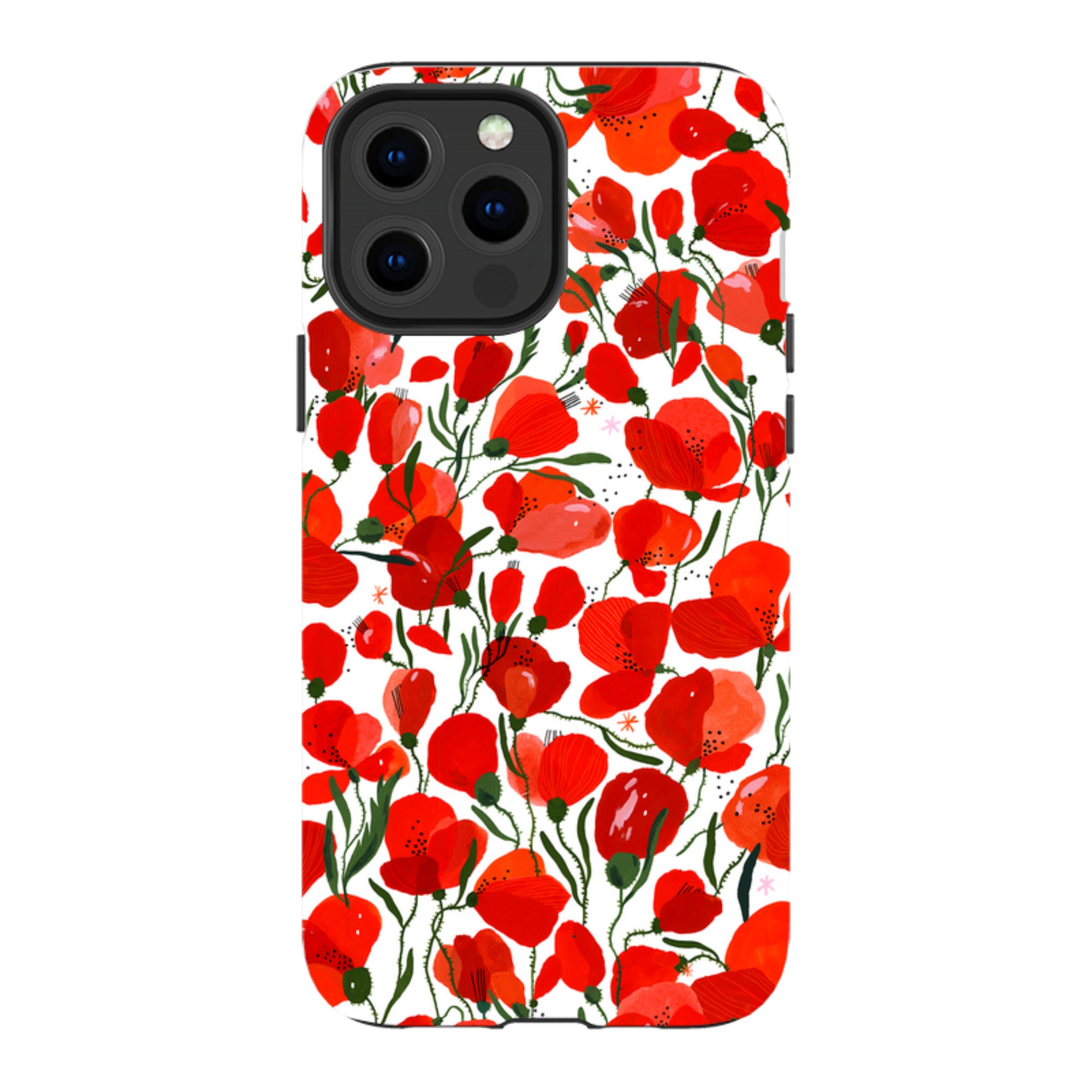 iPhone Tough Case - Poppies Pattern By Madalina Andronic