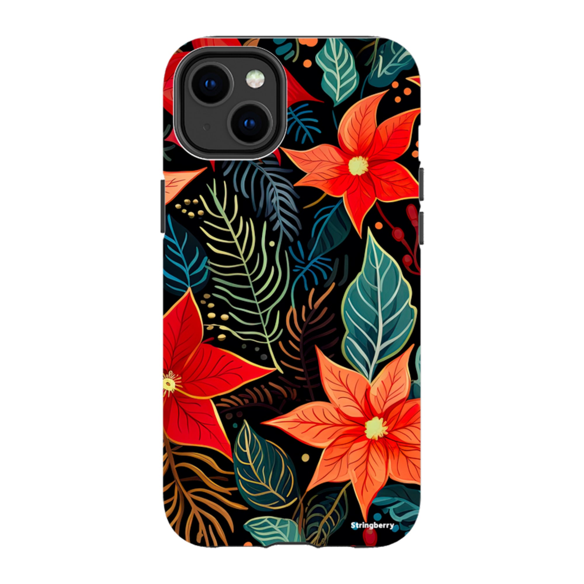 iPhone Tough Case - Red Winter Floral