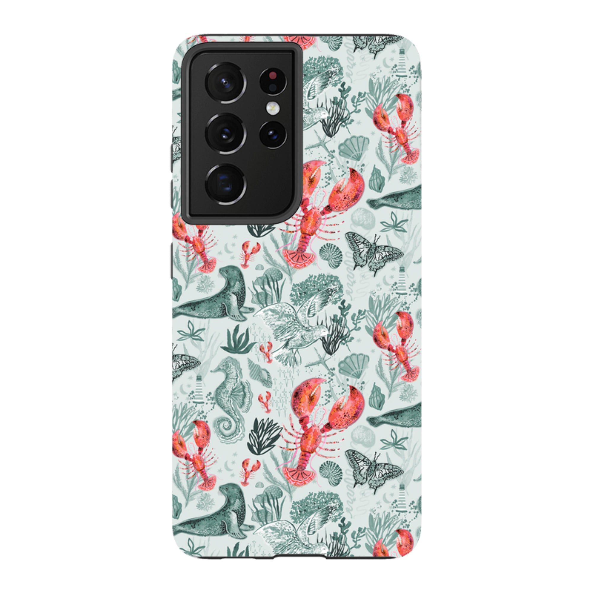 Samsung Tough  Case - Teal Seals and Lovely Lobsters By Emma Frances Grant