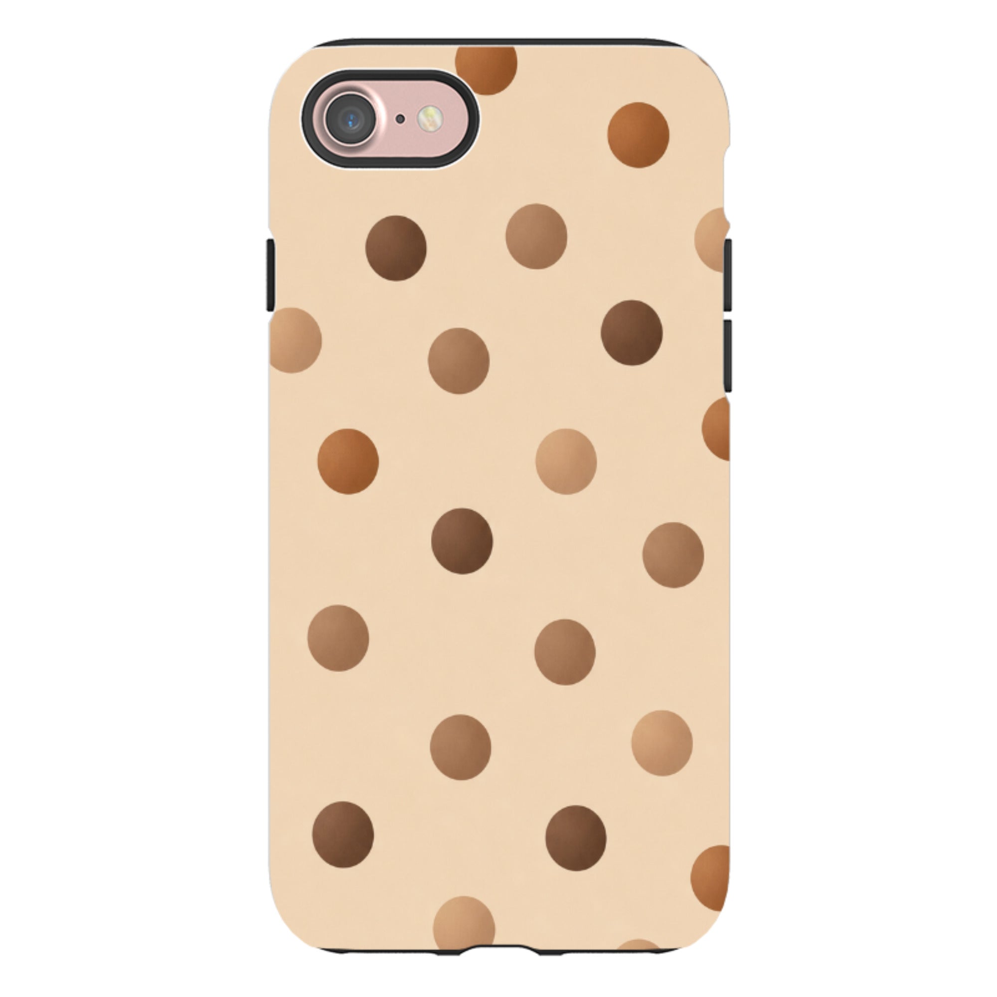 iPhone Tough Case - Brown Polka Dot