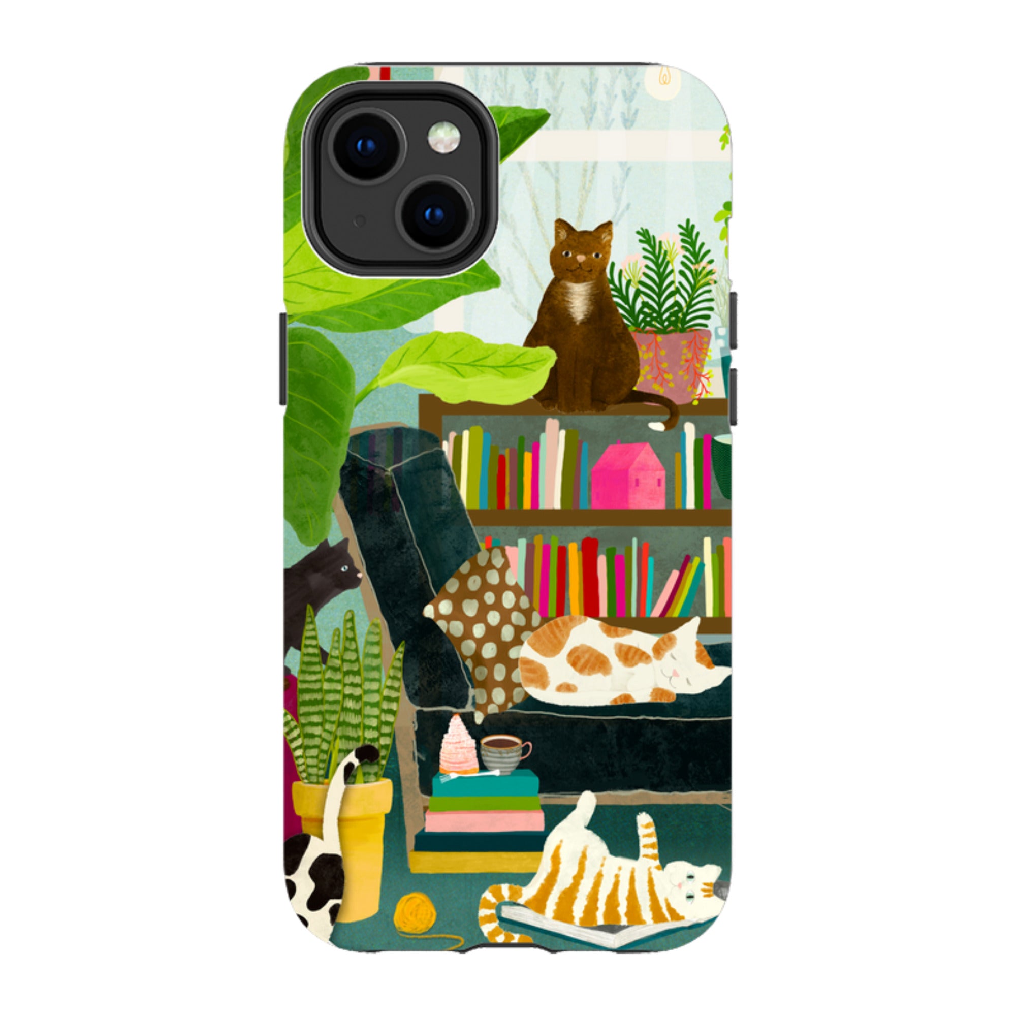 iPhone Tough Case - Cat Library By Katherine Quinn