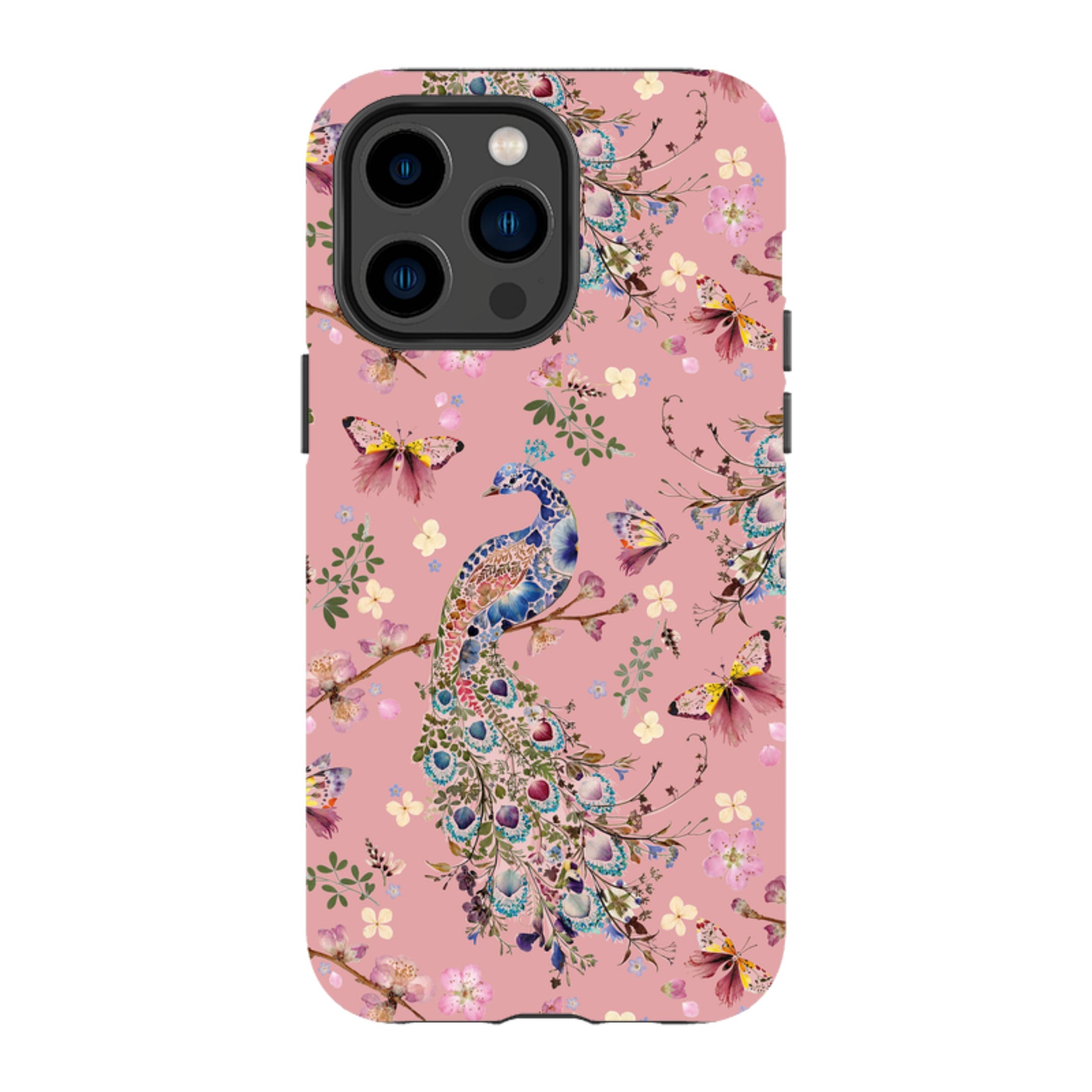 iPhone Tough Case - Peacock and Cherry Blossoms Lupine By Helen Ahpornsiri