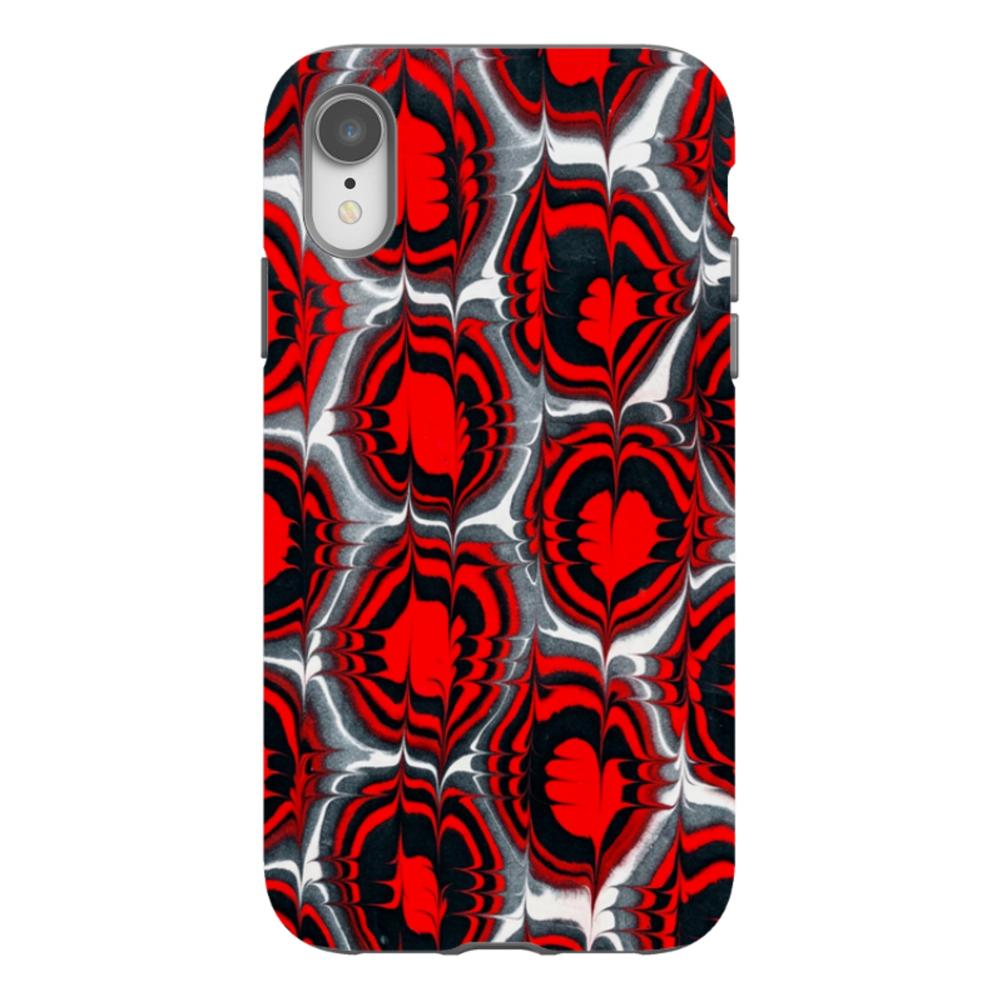iPhone Tough Case - Red & Black Marble