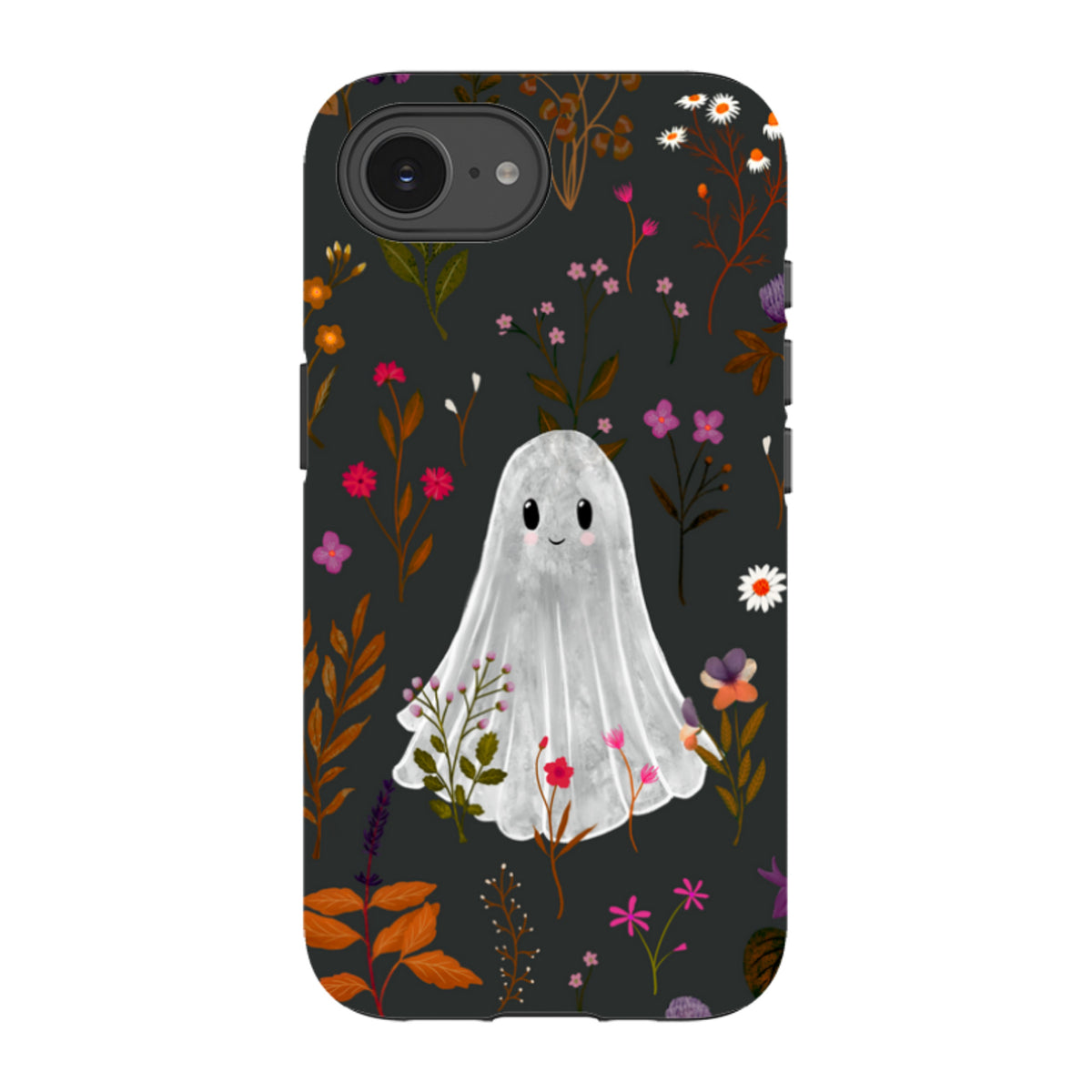 iPhone Tough Case - Ghost in the Garden - Charcoal Multi By Katherine Quinn