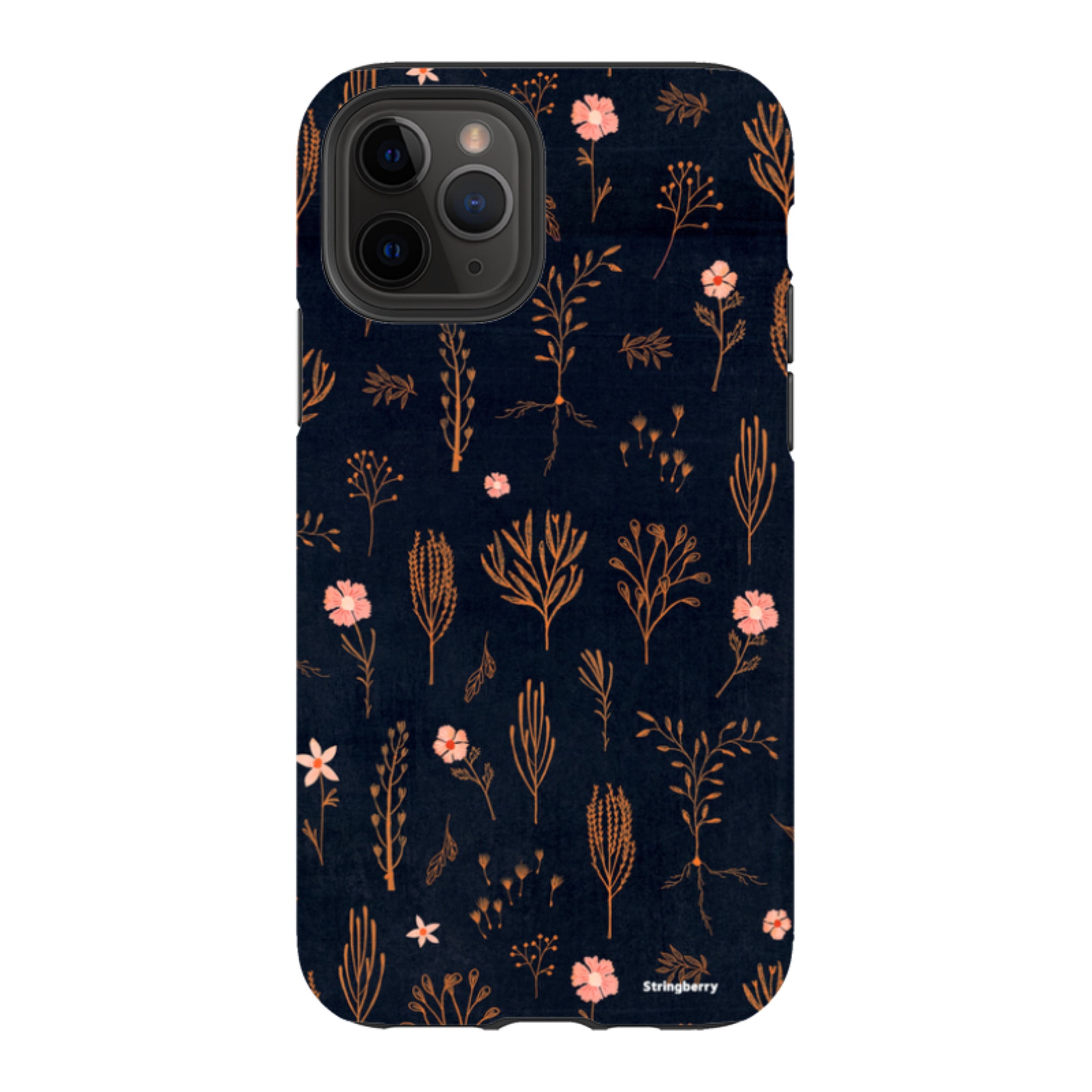 iPhone Tough Case - Floral Light Orange And Pink By Katherine Quinn