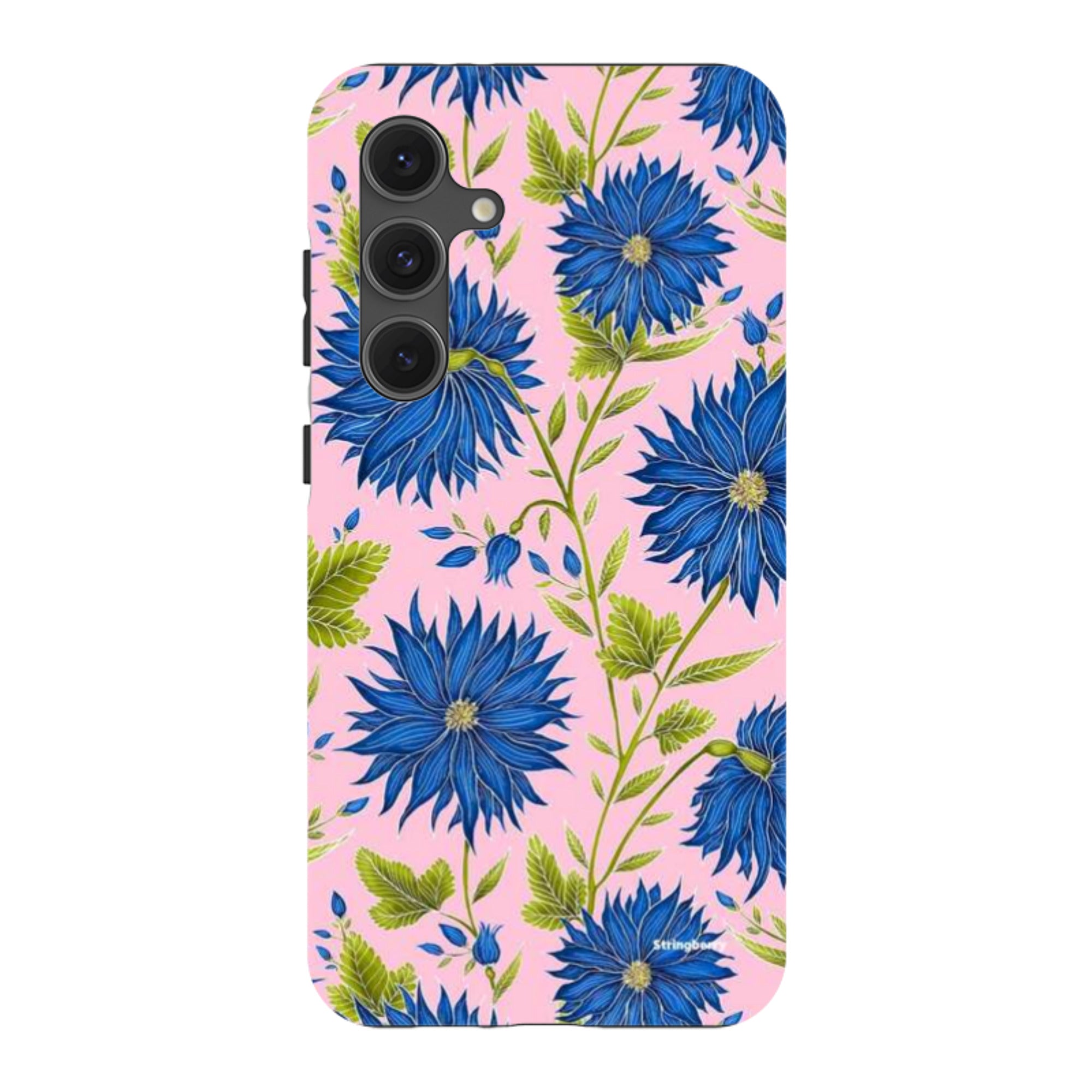 Samsung Tough Case - Blue Flowers Pink By Catherine Rowe