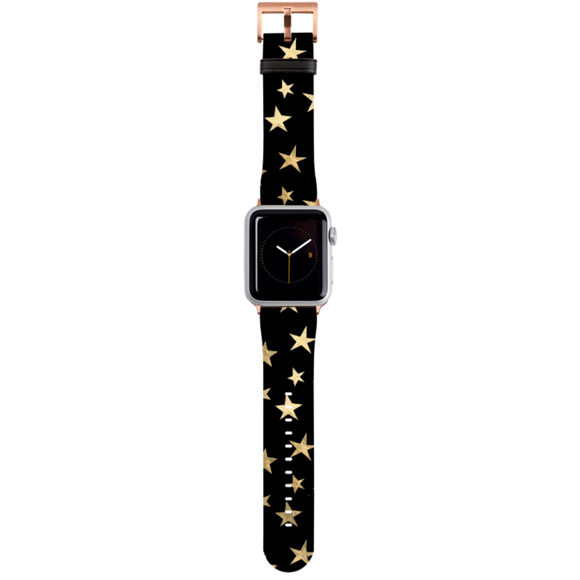 Black and Gold Stars Apple Watch Strap