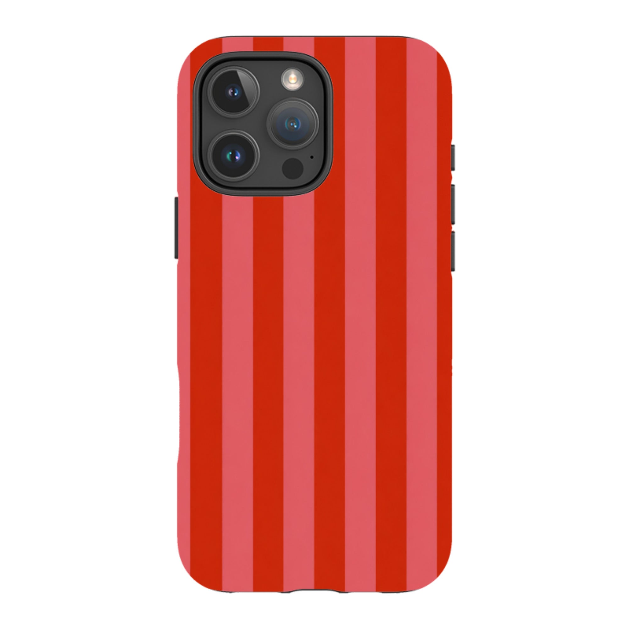 iPhone Tough Case - Cherry Red & Pink Stripe