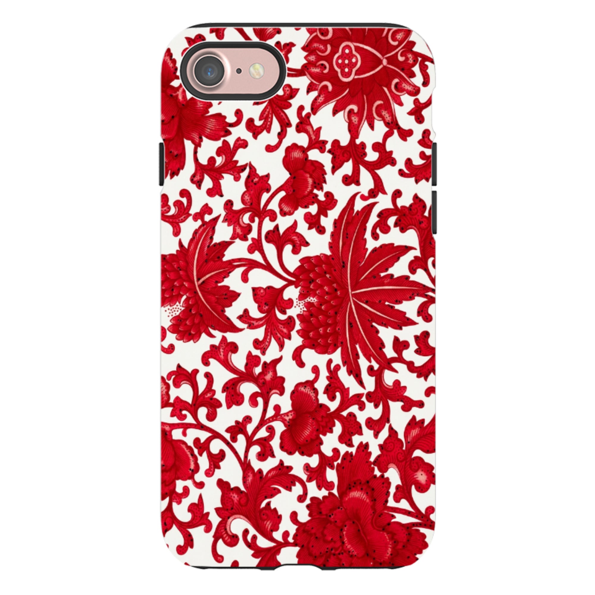 iPhone Tough Case - Red Chinoiserie Floral