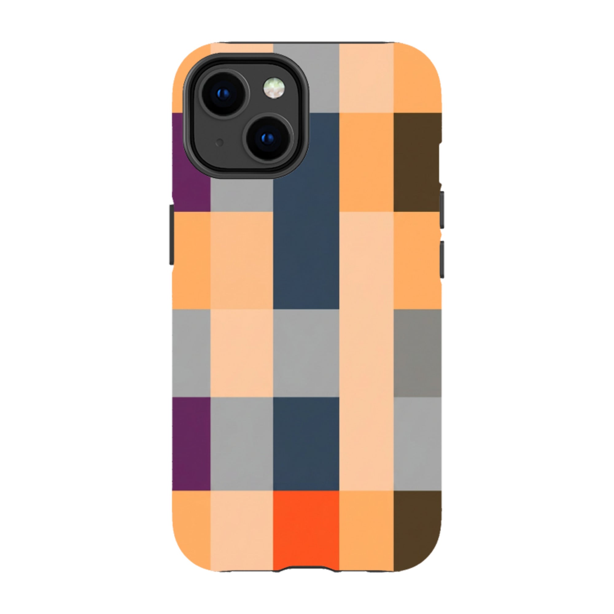 iPhone Tough Case - Orange and Purple Plaid
