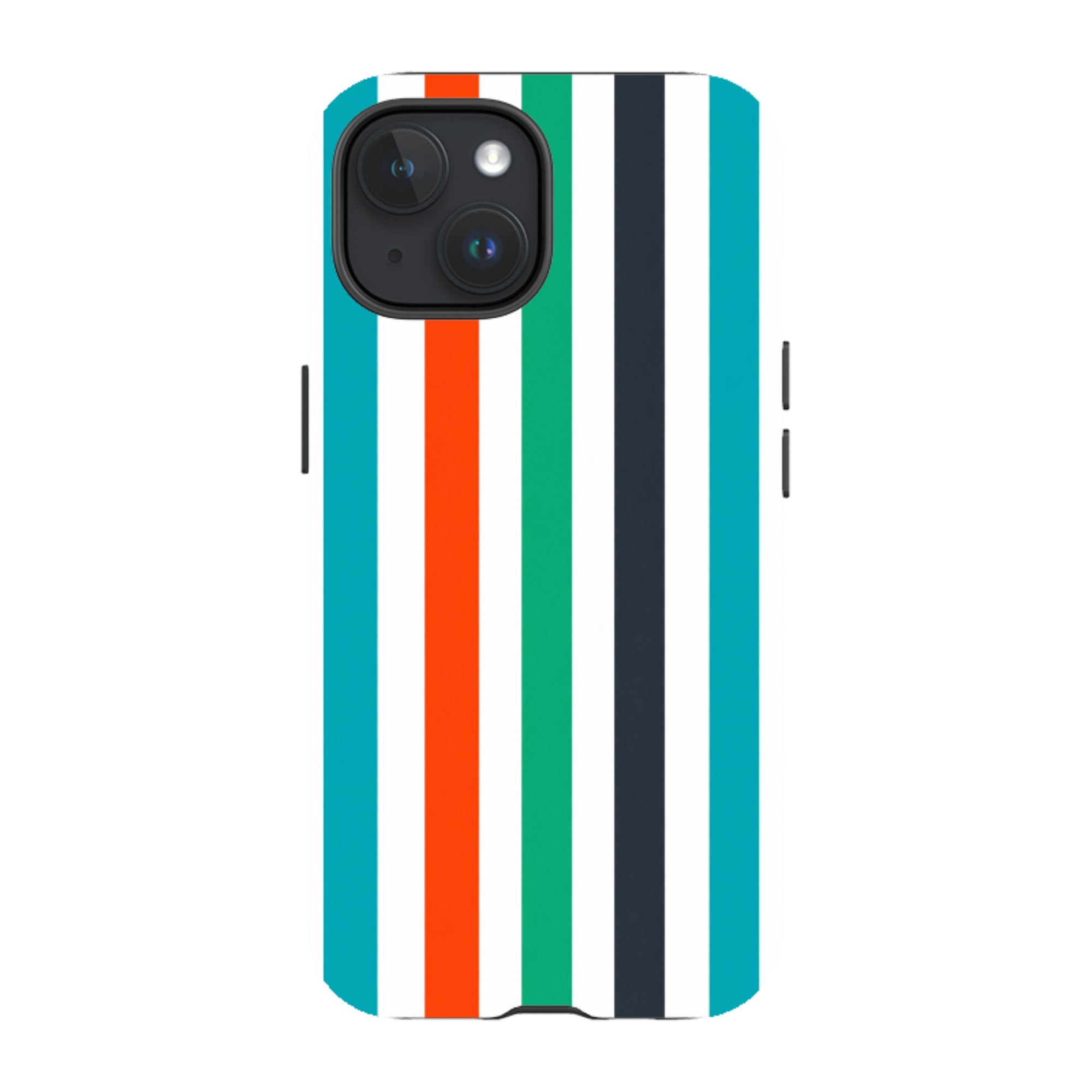 iPhone MagSafe Tough Case - Orange & Teal Stripe