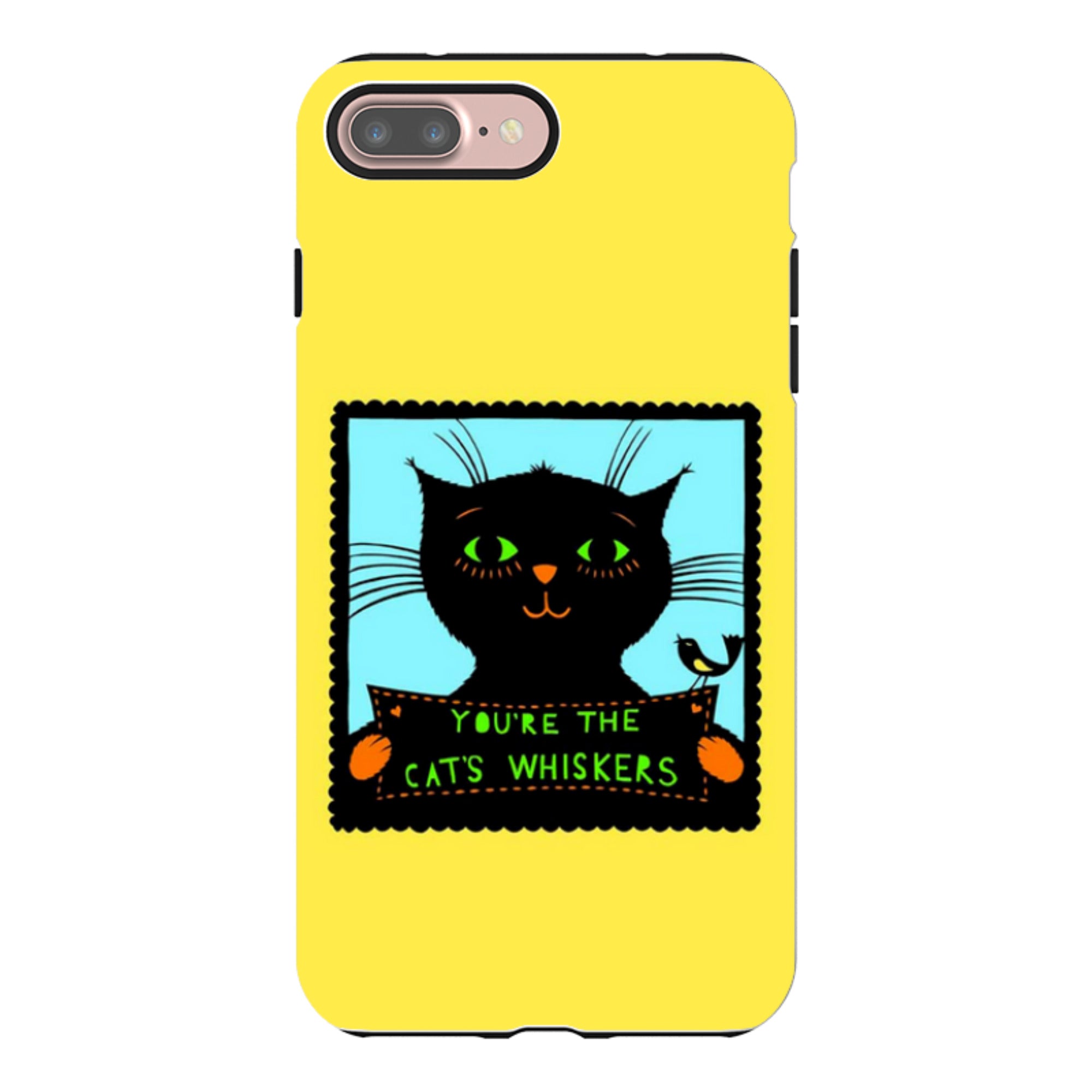 iPhone Tough Case - Cats Whiskers Yellow By Suzy Taylor