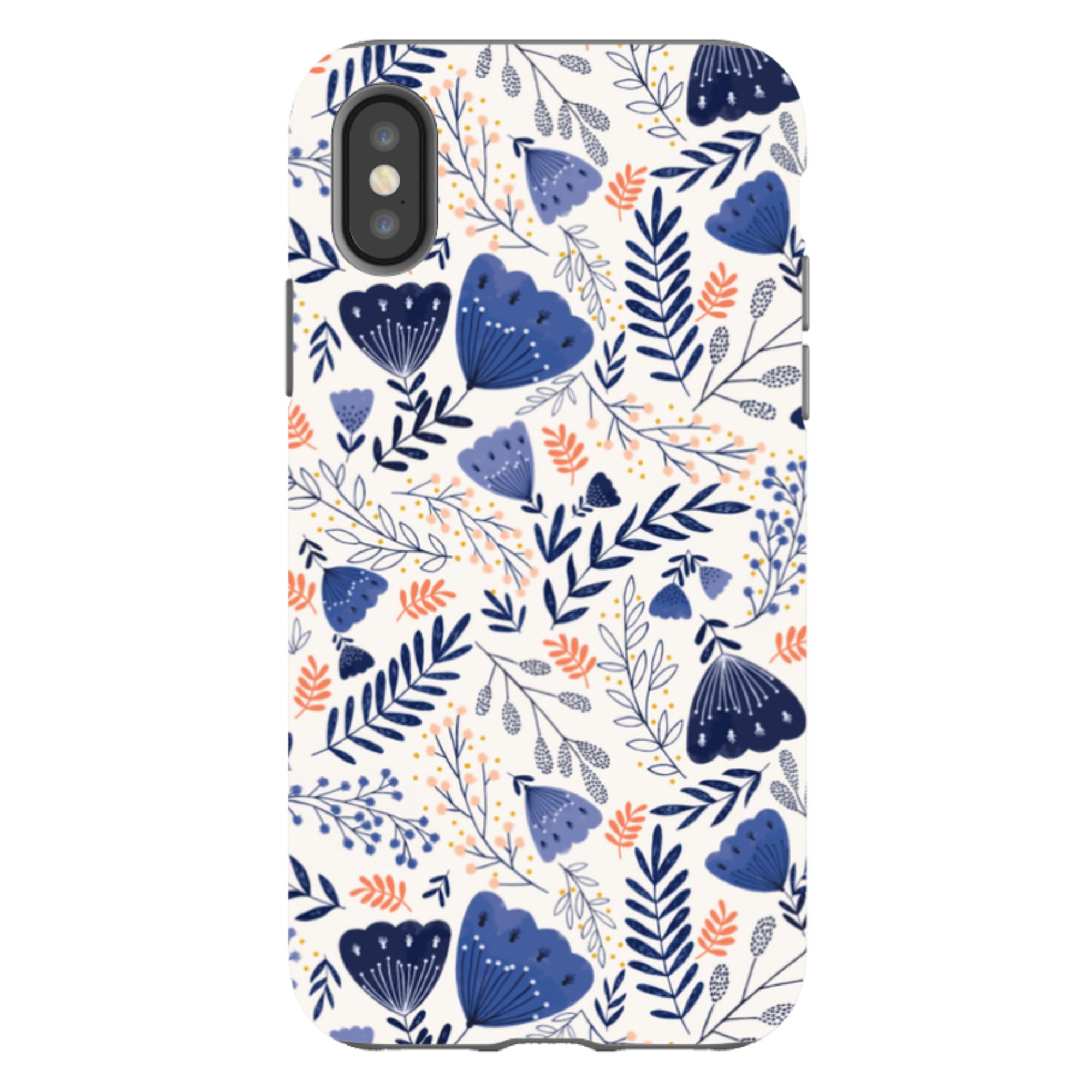 iPhone Tough Case - Blue Floral By Jade Mosinski
