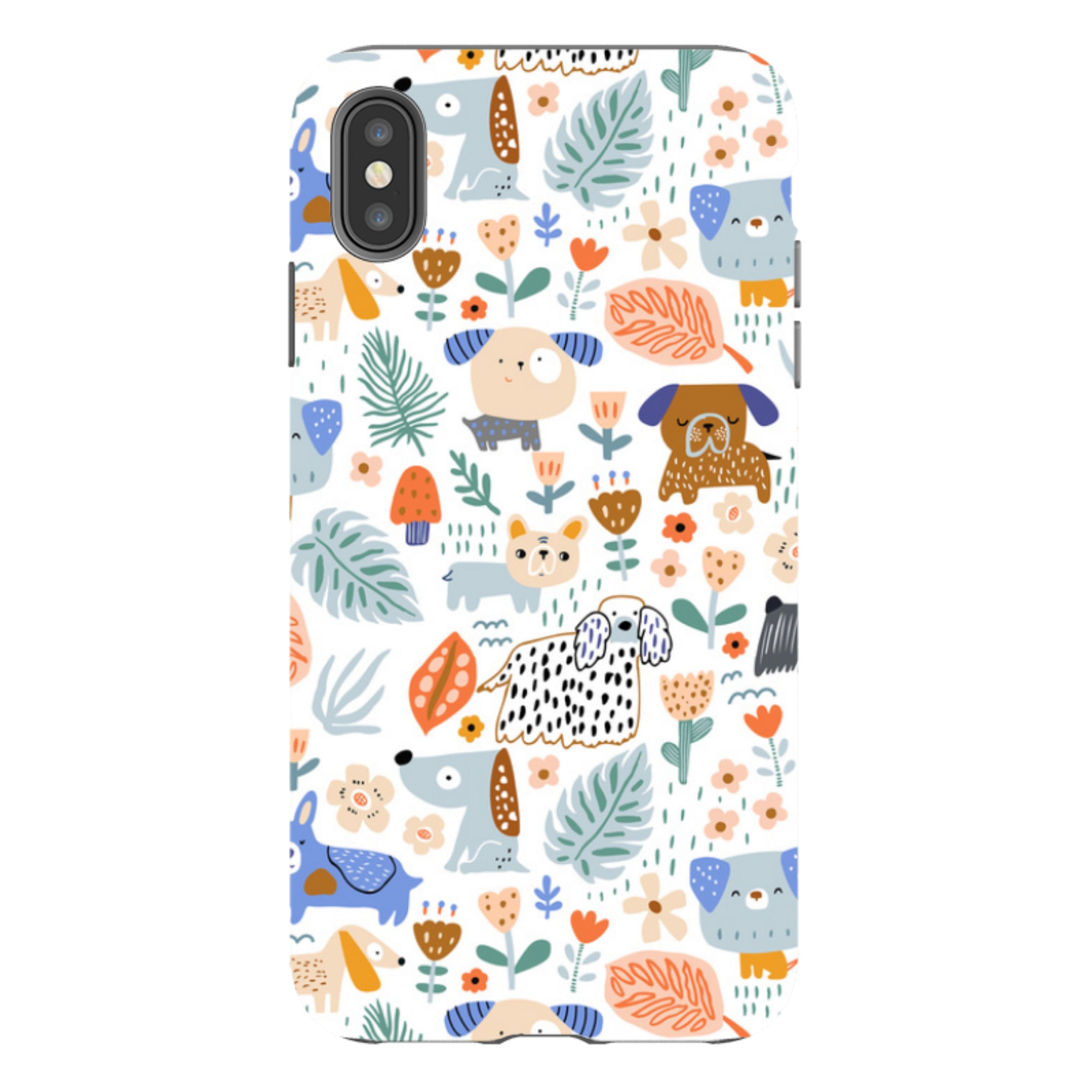 iPhone Tough Case - Dog Floral Pattern