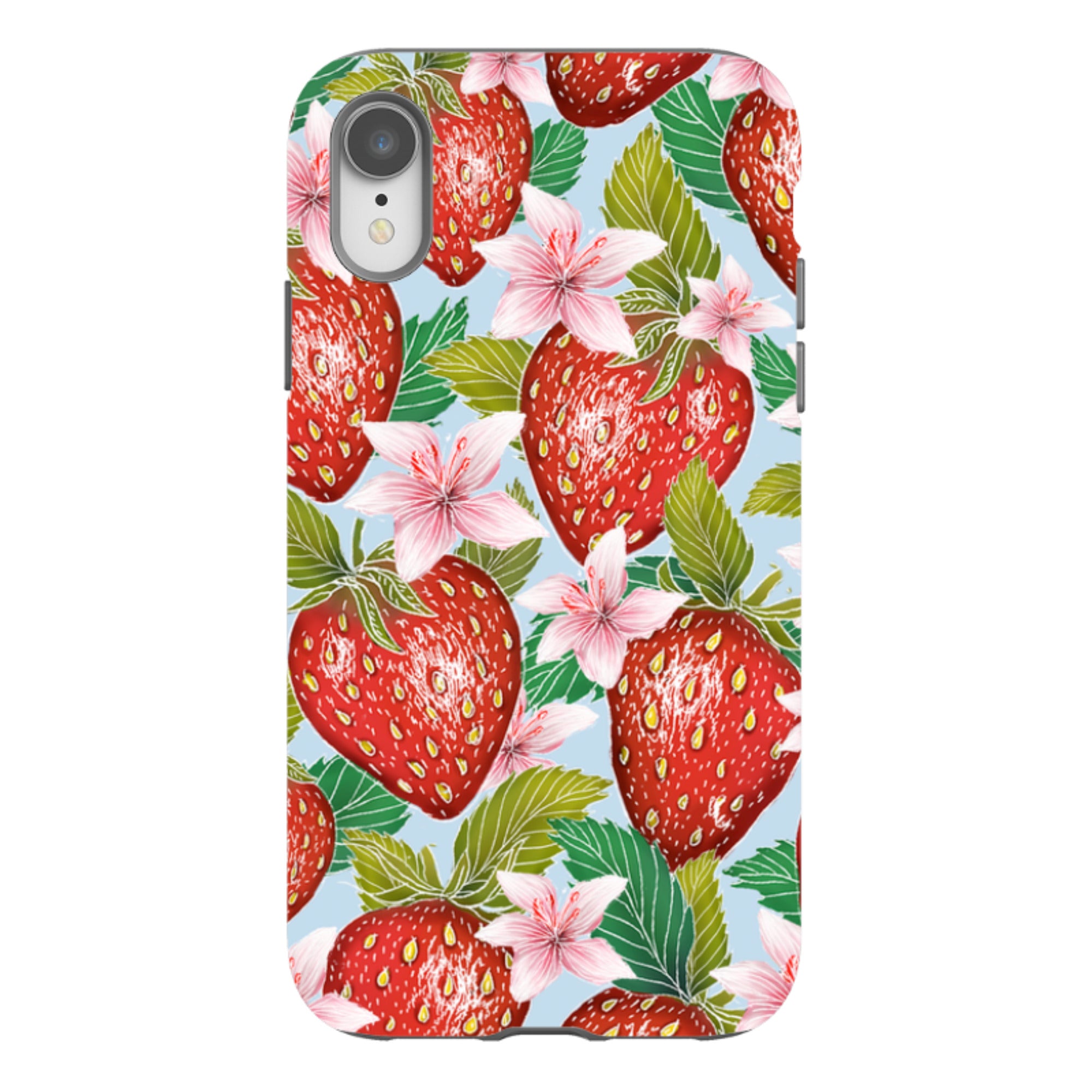 iPhone Tough Case - Blue Strawberries By Catherine Rowe