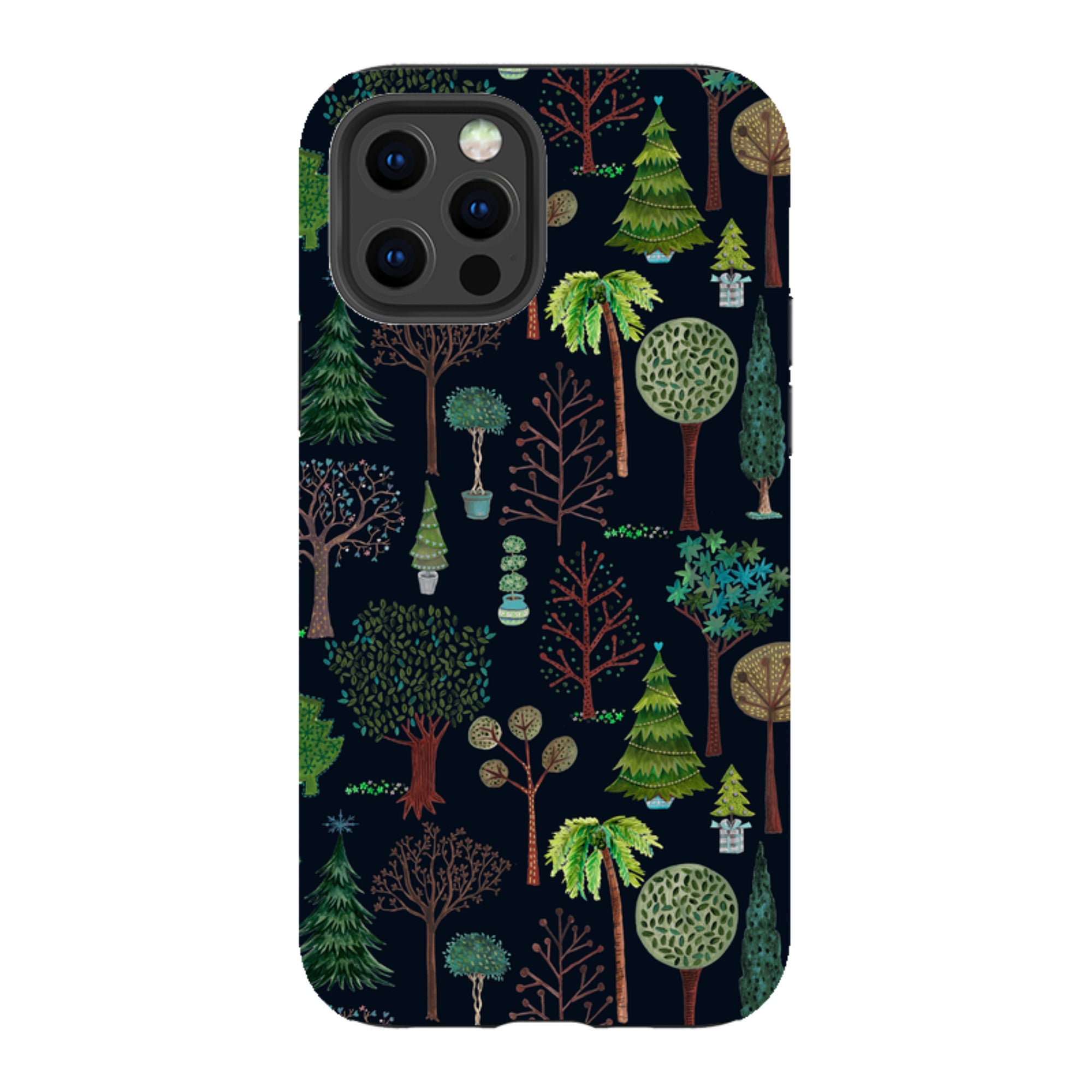 iPhone Tough Case - Xmas Trees Dark By Caroline Bonne Muller