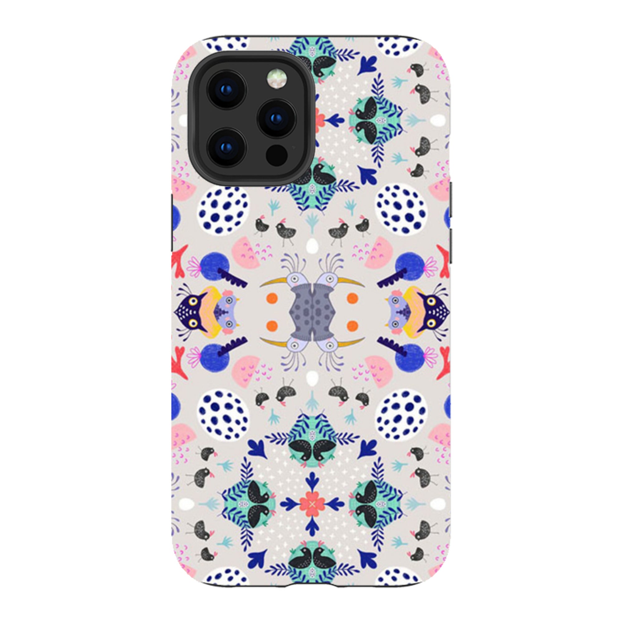 iPhone Tough Case - Crazy Bird Pattern By Mia Underwood