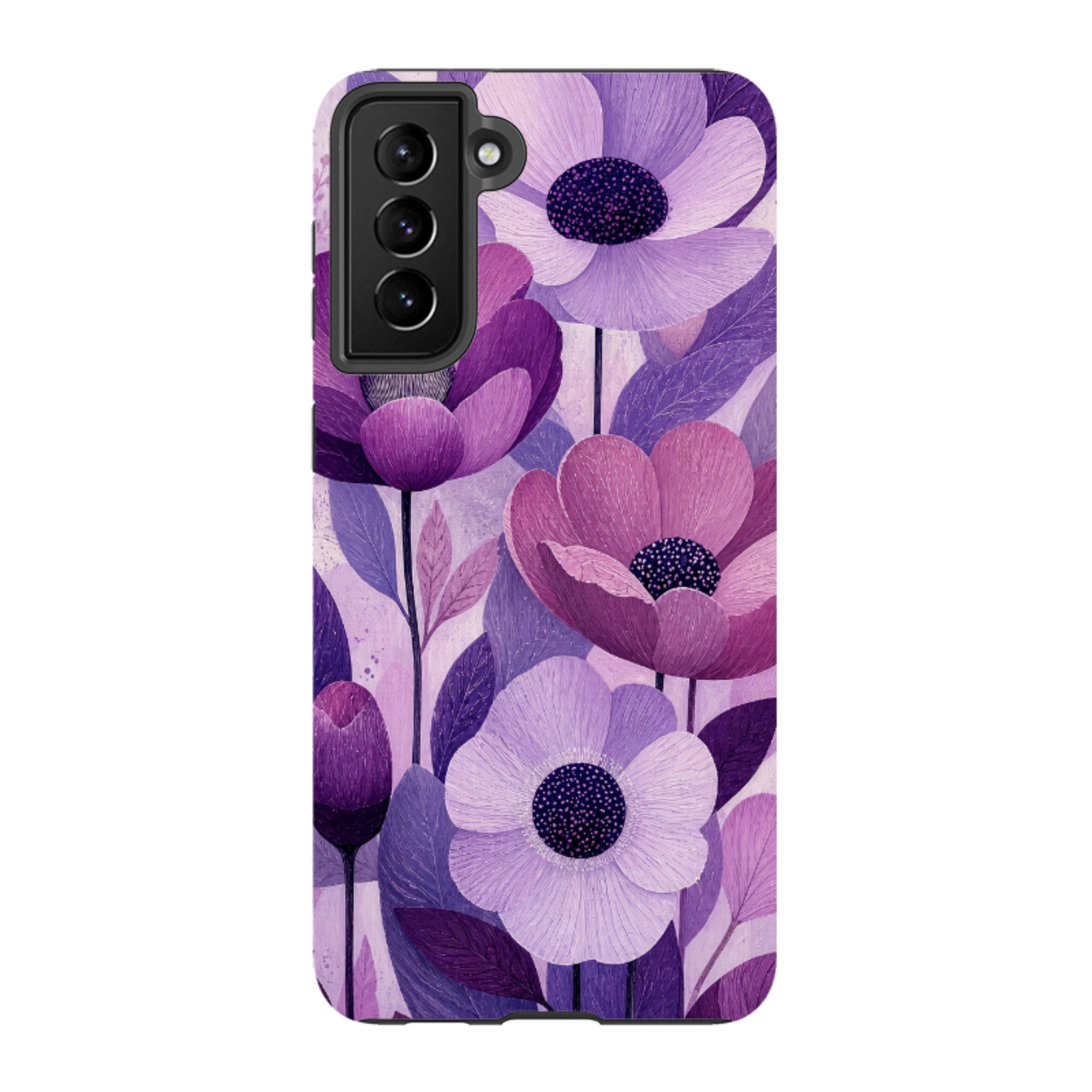 Samsung Tough Case - Purple Woodgrain Floral