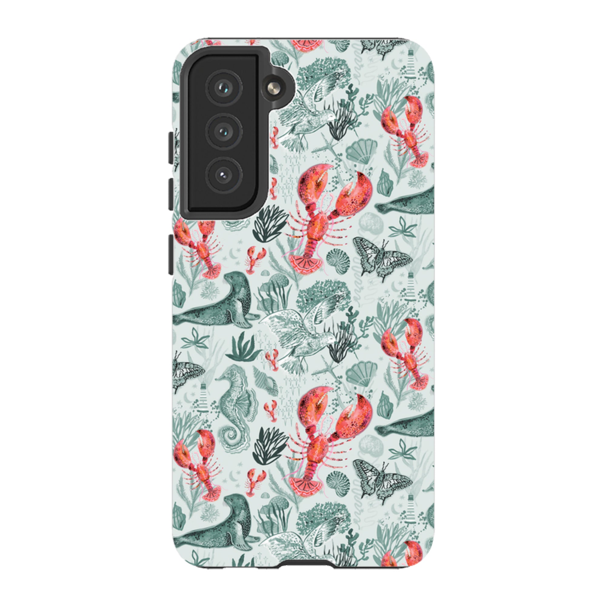 Samsung Tough  Case - Teal Seals and Lovely Lobsters By Emma Frances Grant