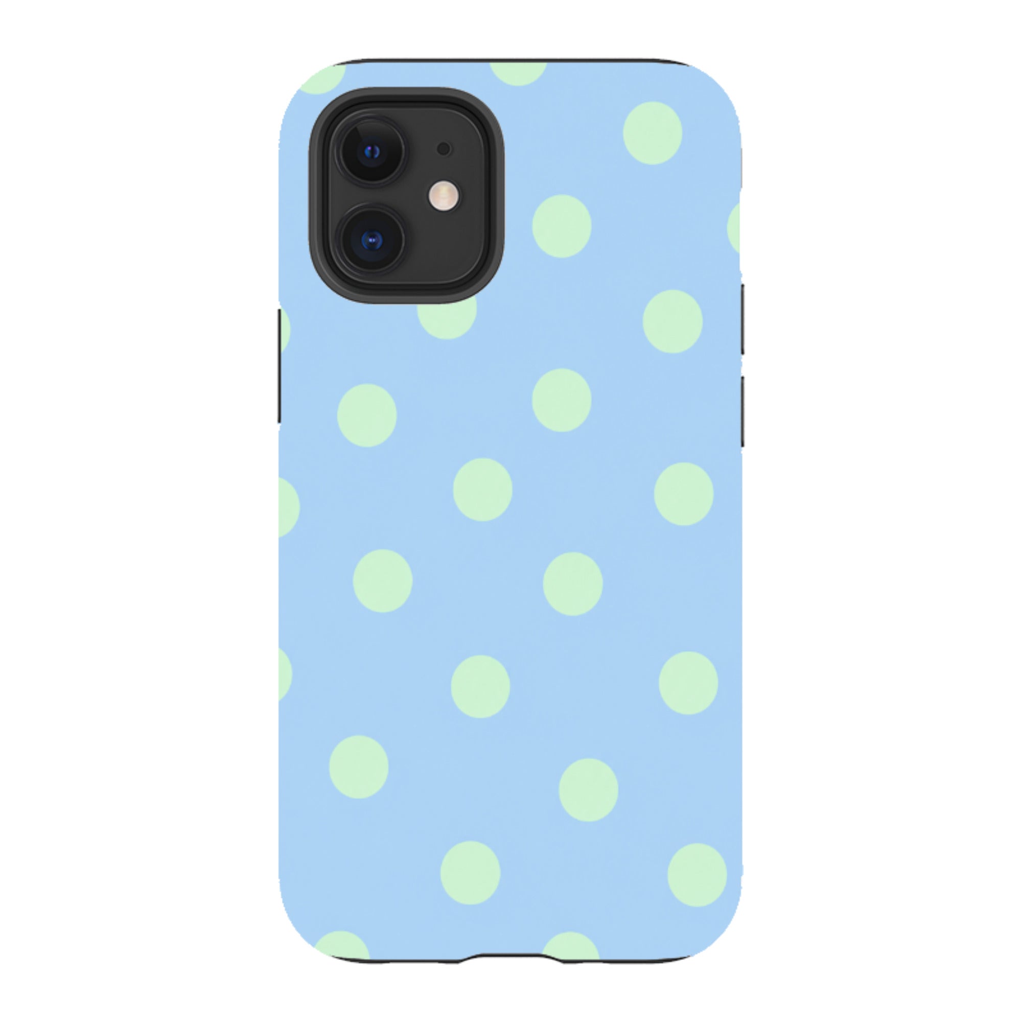 iPhone Tough Case - Sky Blue & Mint Green Polka Dot