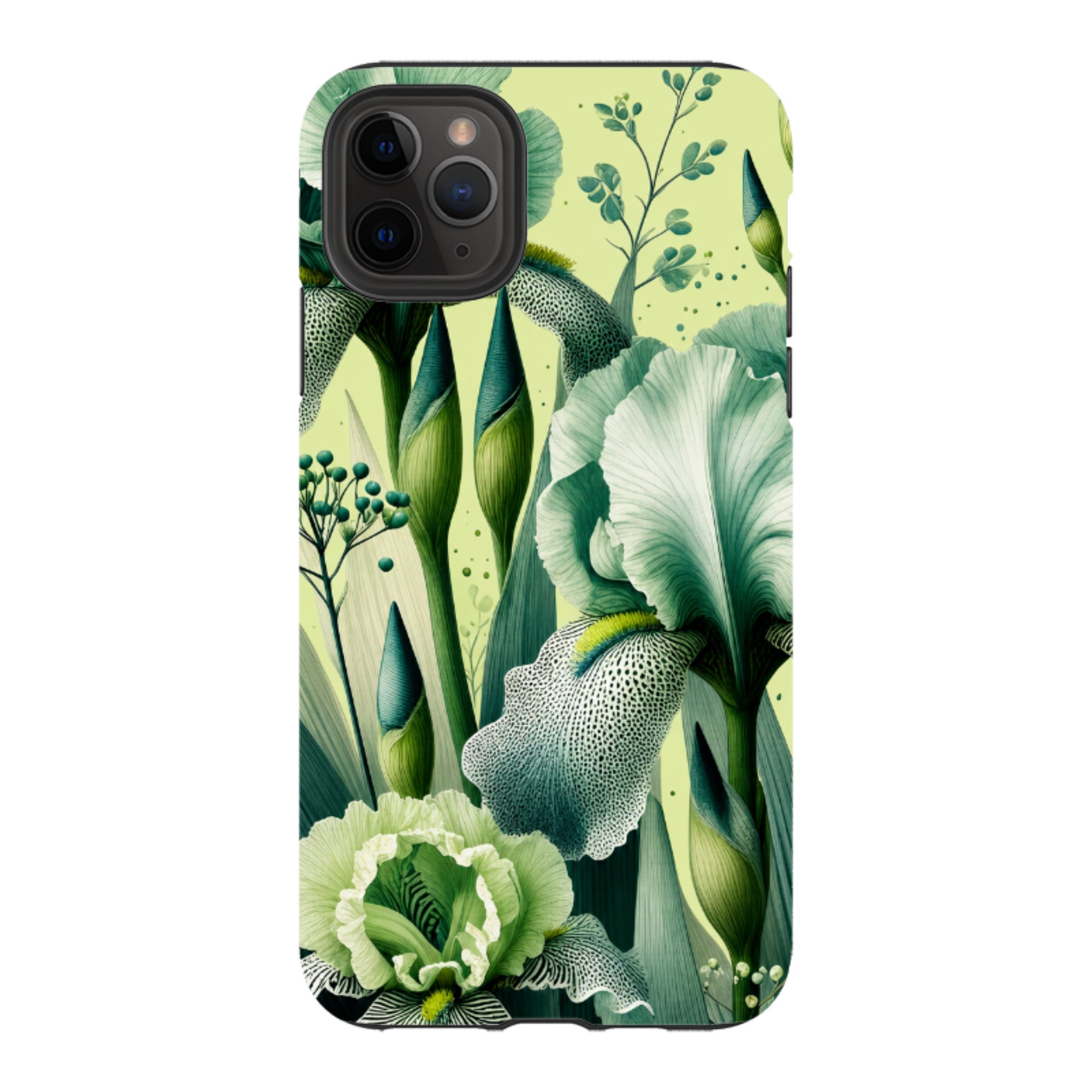 iPhone Tough Case - Sage Green Iris Floral